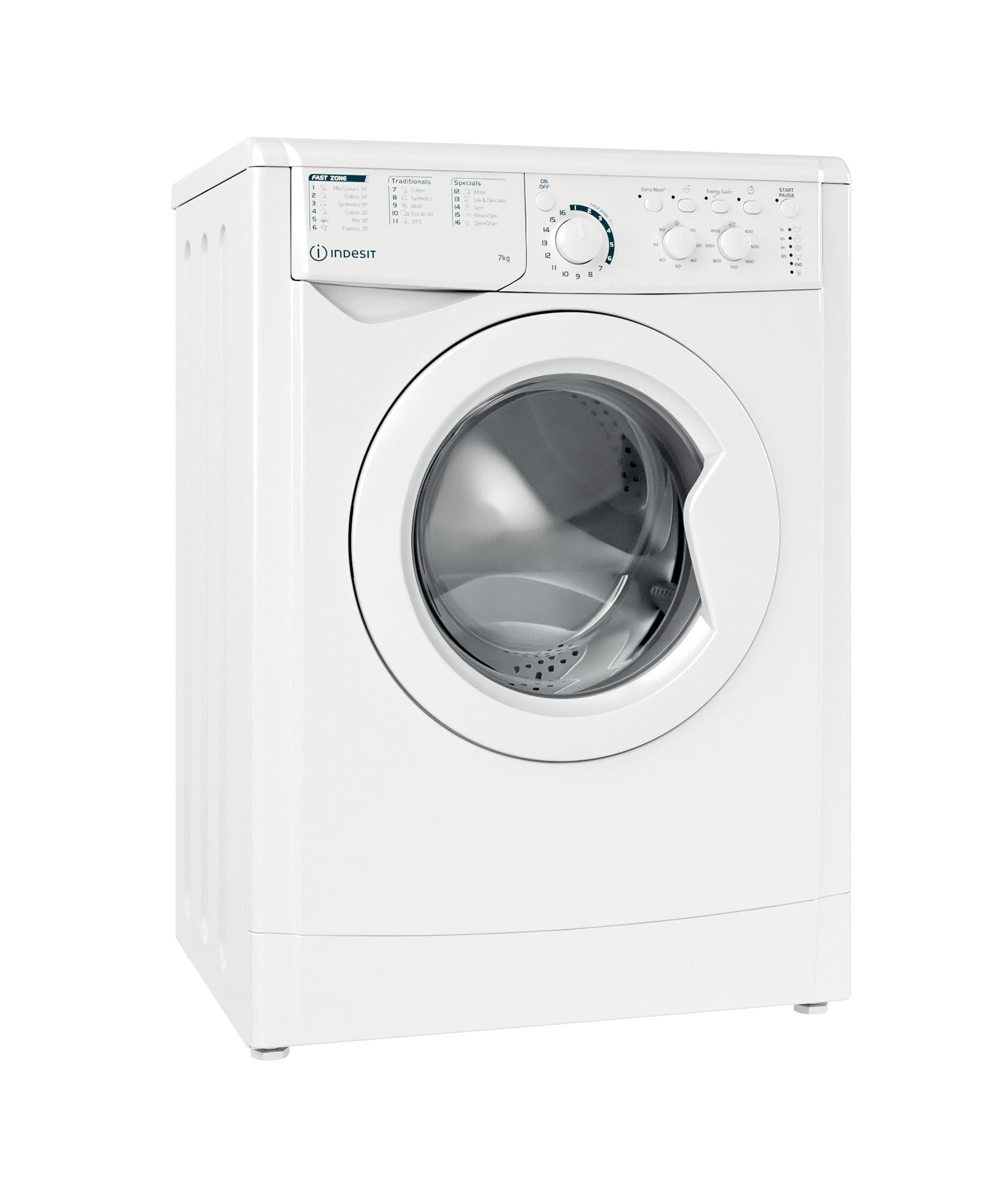 Indesit Mašina za veš Samostojeći EWC 71252 W EE N Bijela prednje punjenje E Perspective