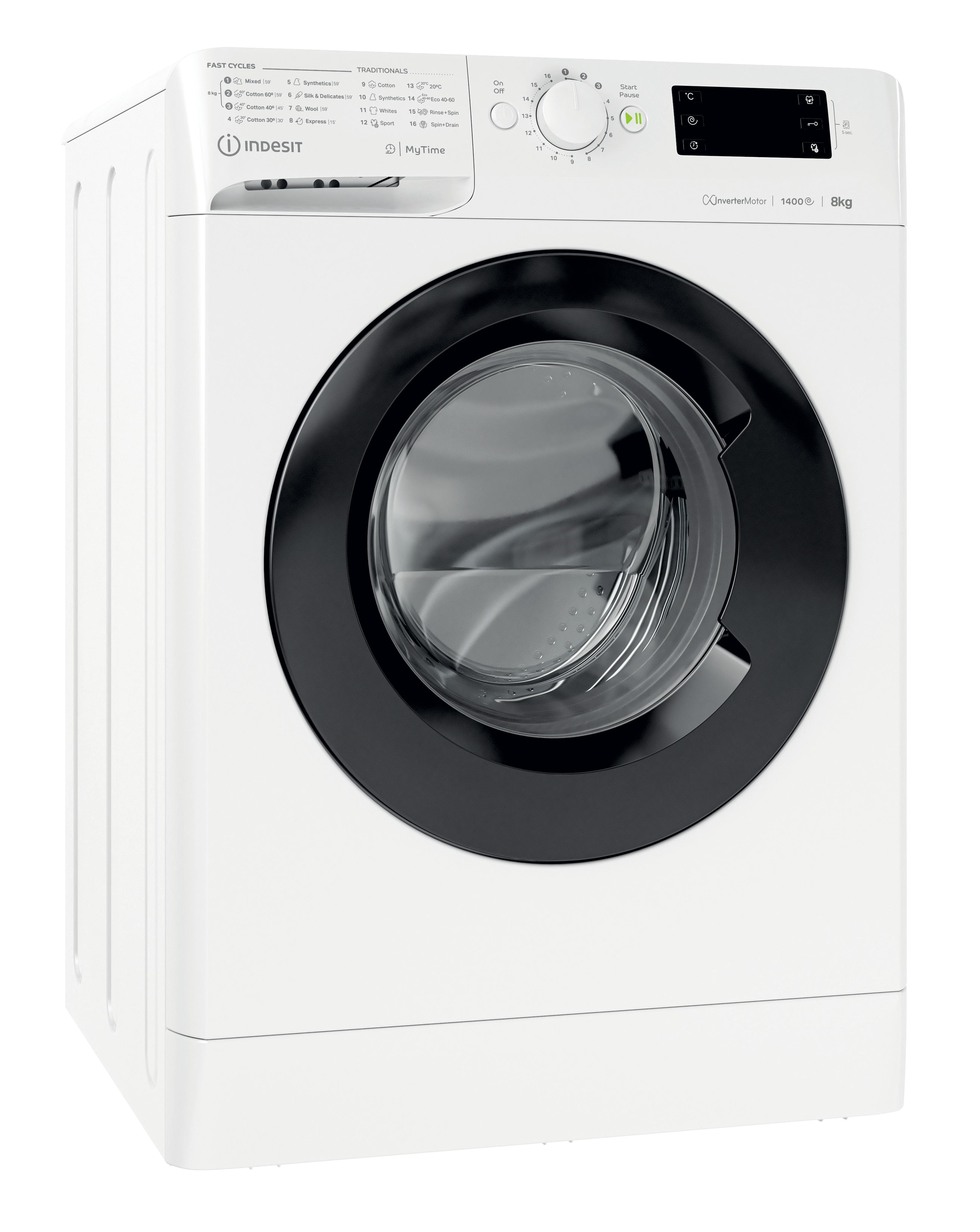 Indesit Mašina za veš Samostojeći MTWE 81495 WK EE Bijela prednje punjenje B Perspective