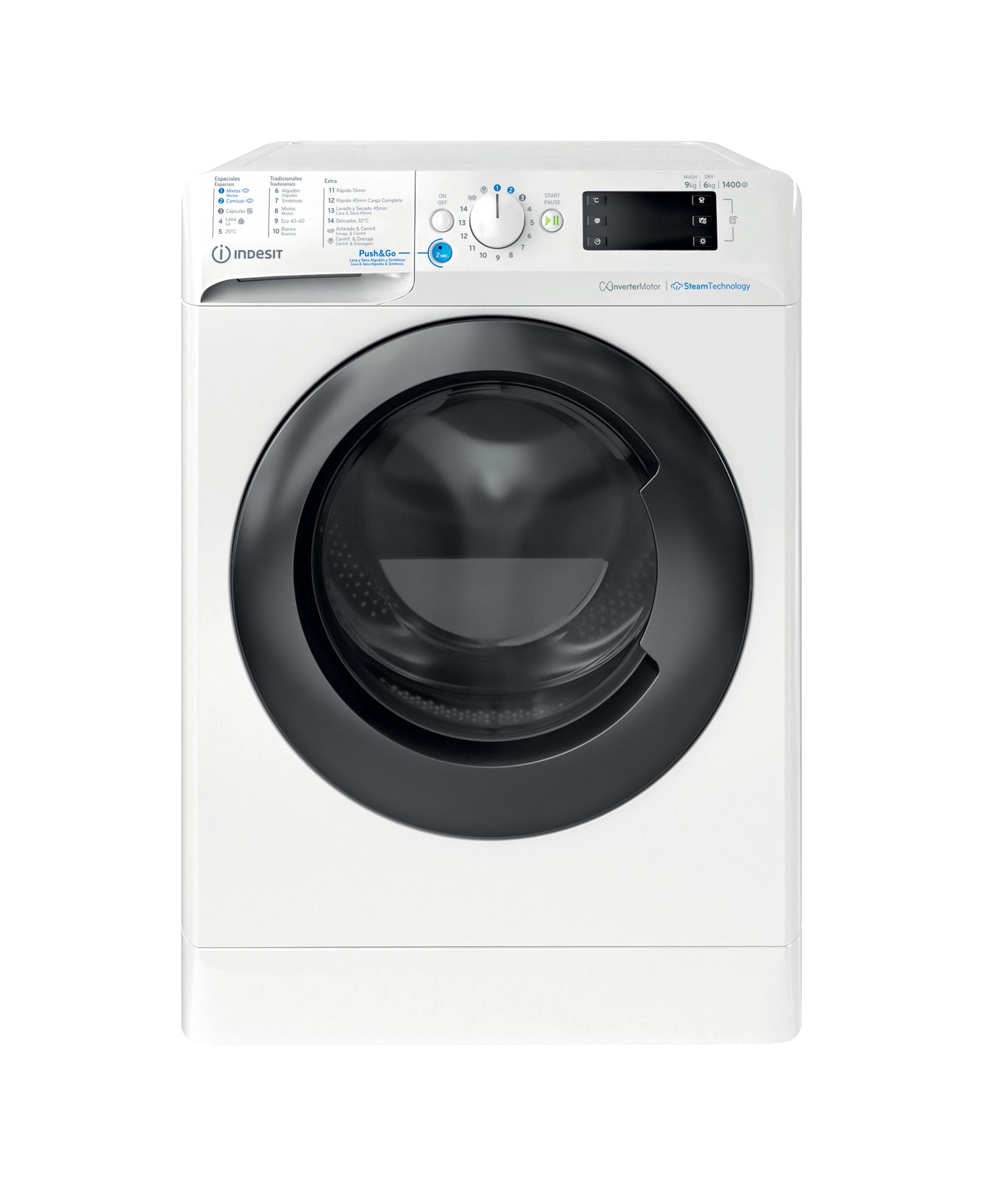 Indesit Lavadora secadora Libre instalación BDE 96435 WKV SPT Blanco Cargador frontal Frontal
