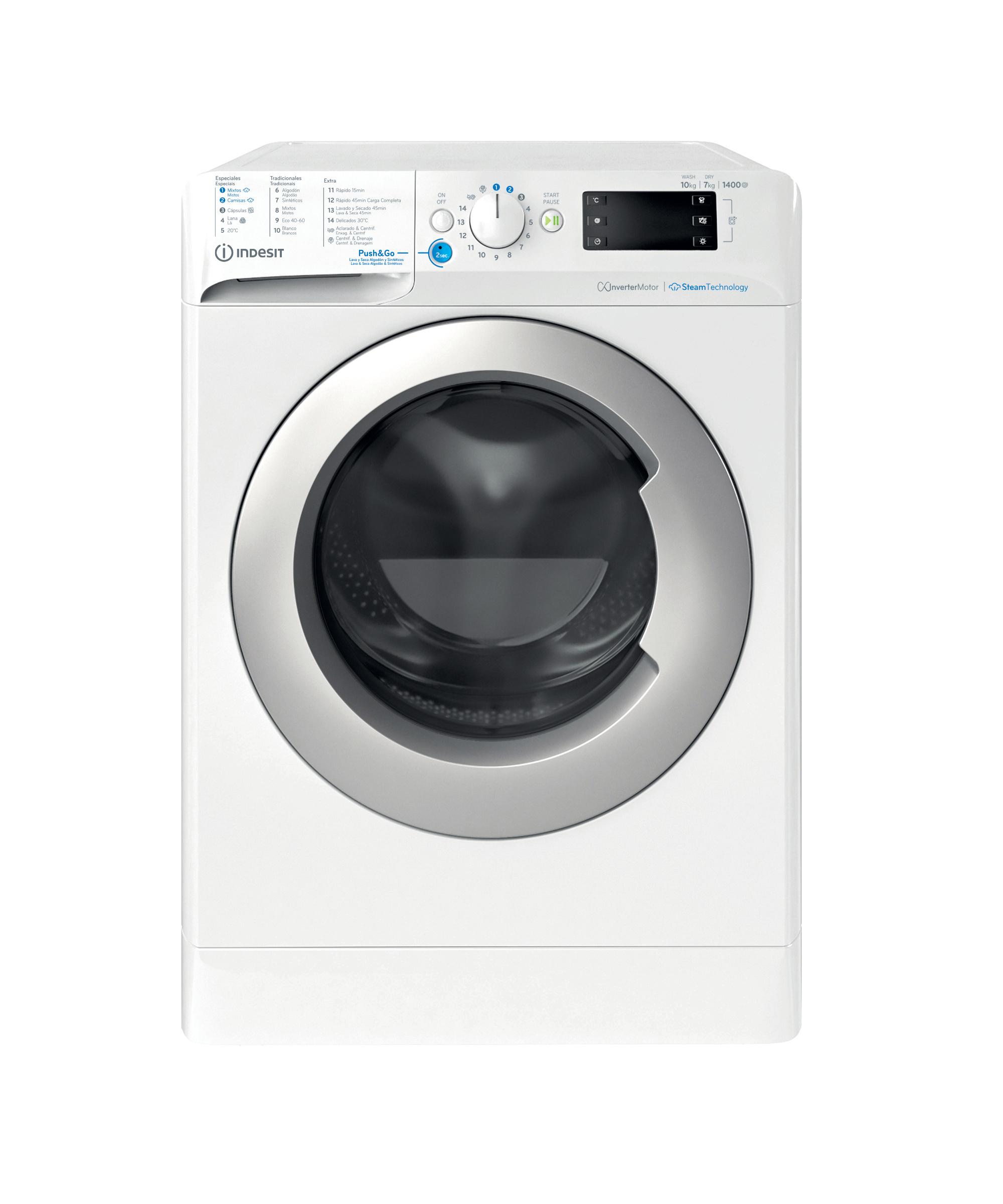 Indesit Lavadora secadora Libre instalación BDE 107436 WSV SPT Blanco Cargador frontal Frontal