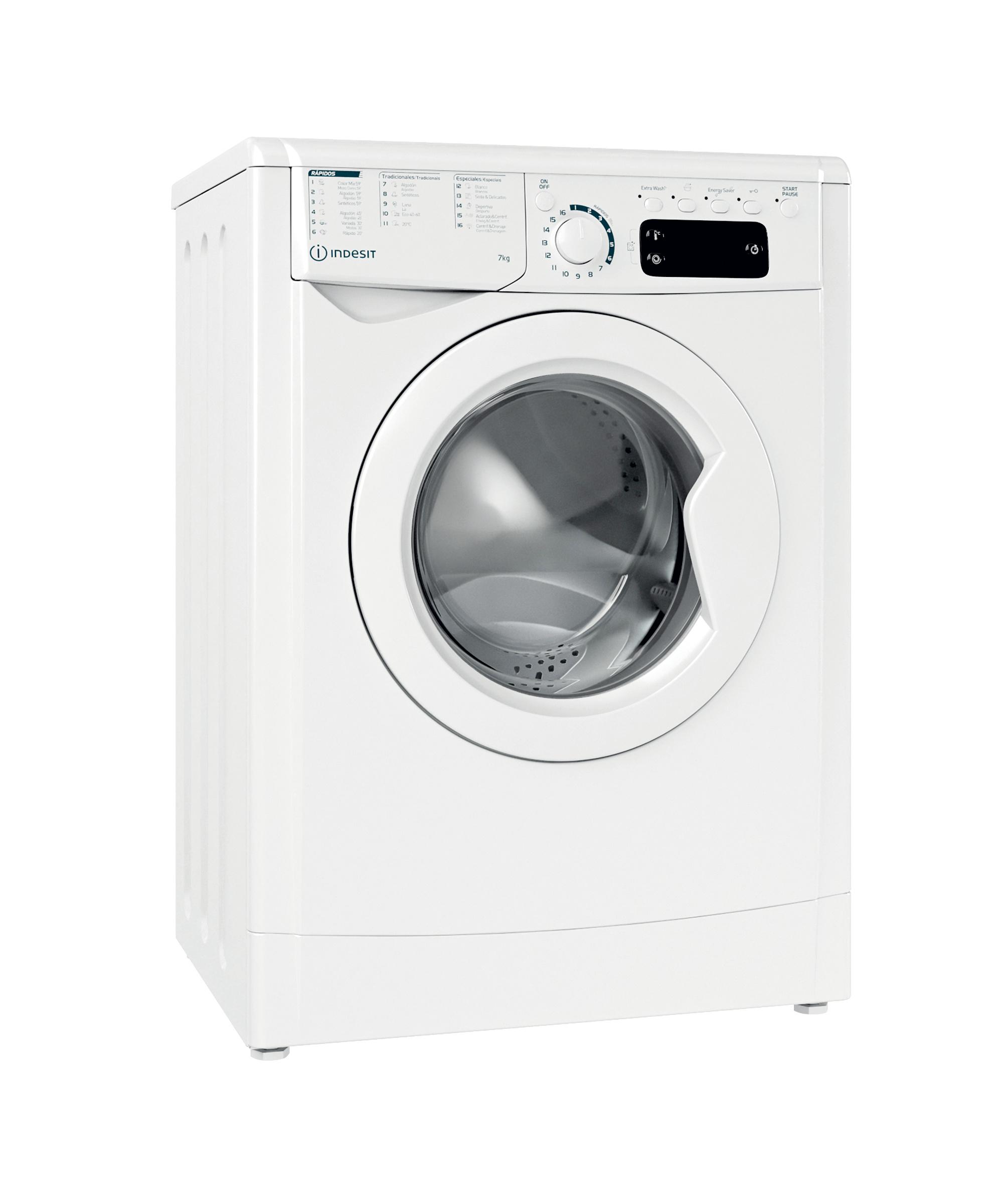 Indesit Lavadora Libre instalación EWE 71252 W SPT N Blanco Cargador frontal E Perspective