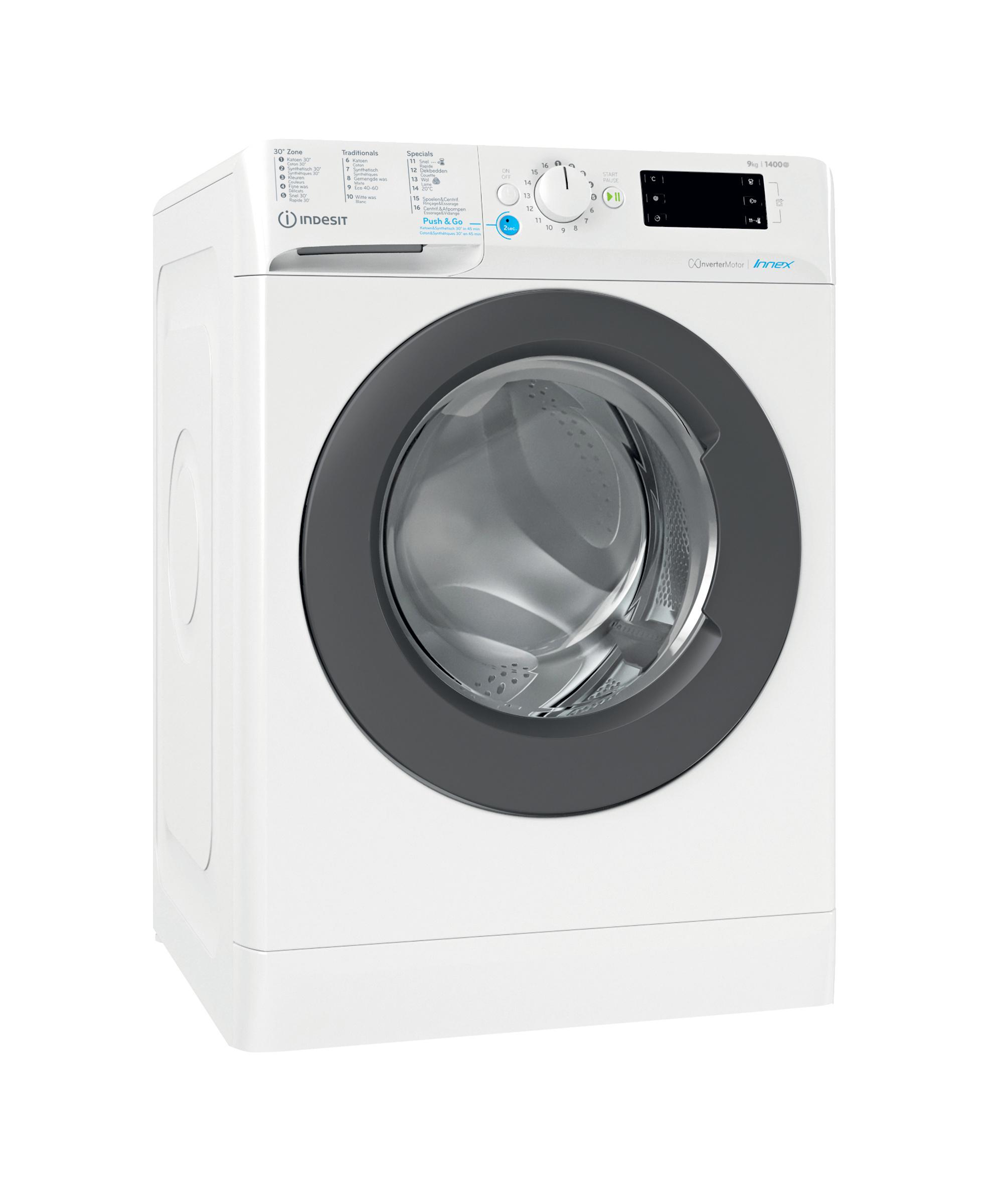 Indesit Wasmachine Vrijstaand BWEBE 91496X WK N Wit Voorlader A Perspective