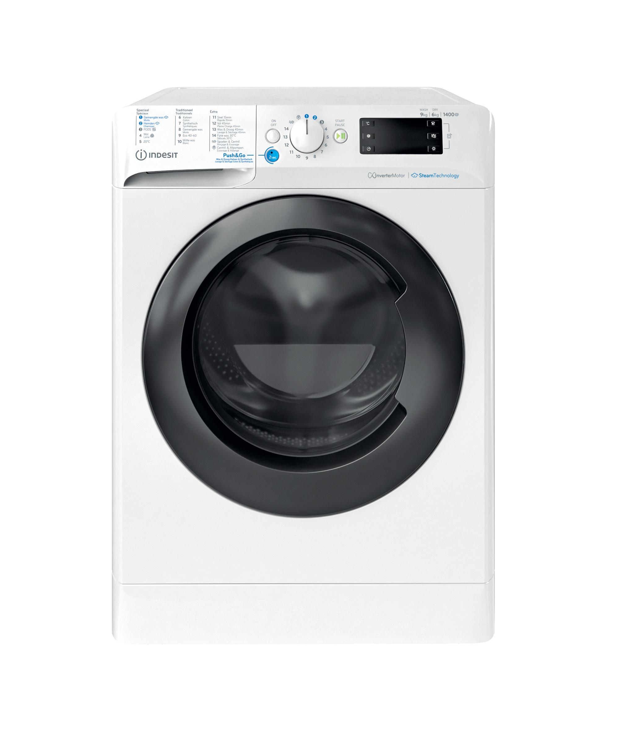 Indesit Wasdroger Vrijstaand BDE 96435 EWKV BE Wit Voorlader Frontal