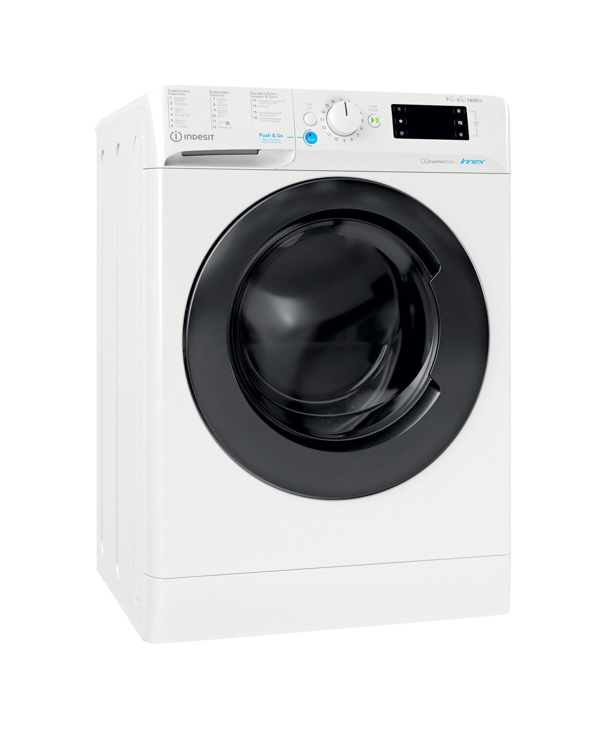 Indesit Lavadora secadora Libre instalación BDE 961483X WK SPT N Blanco Cargador frontal Perspective