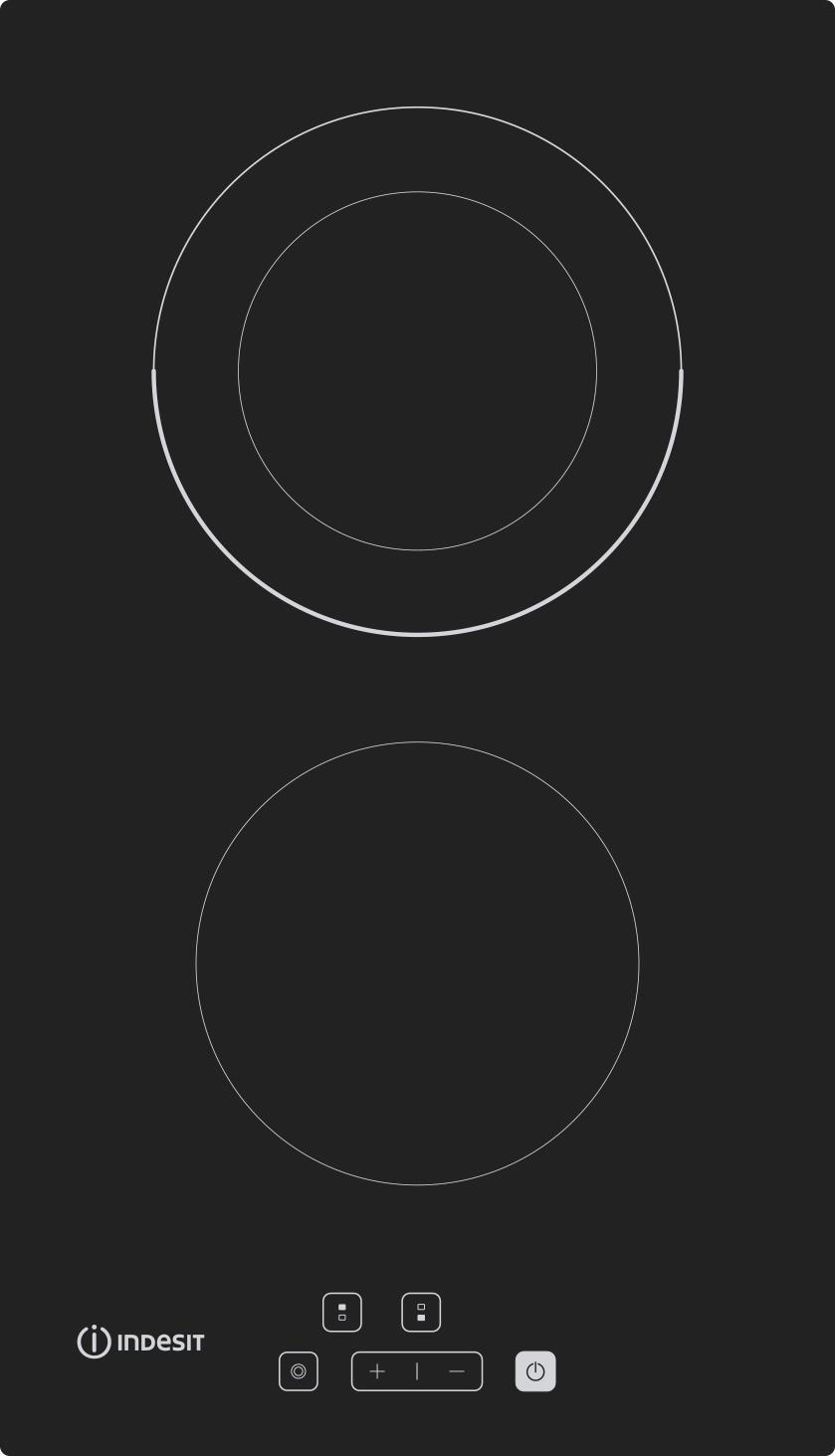 Indesit Печка IRD 2030 B Черен Radiant vitroceramic Frontal