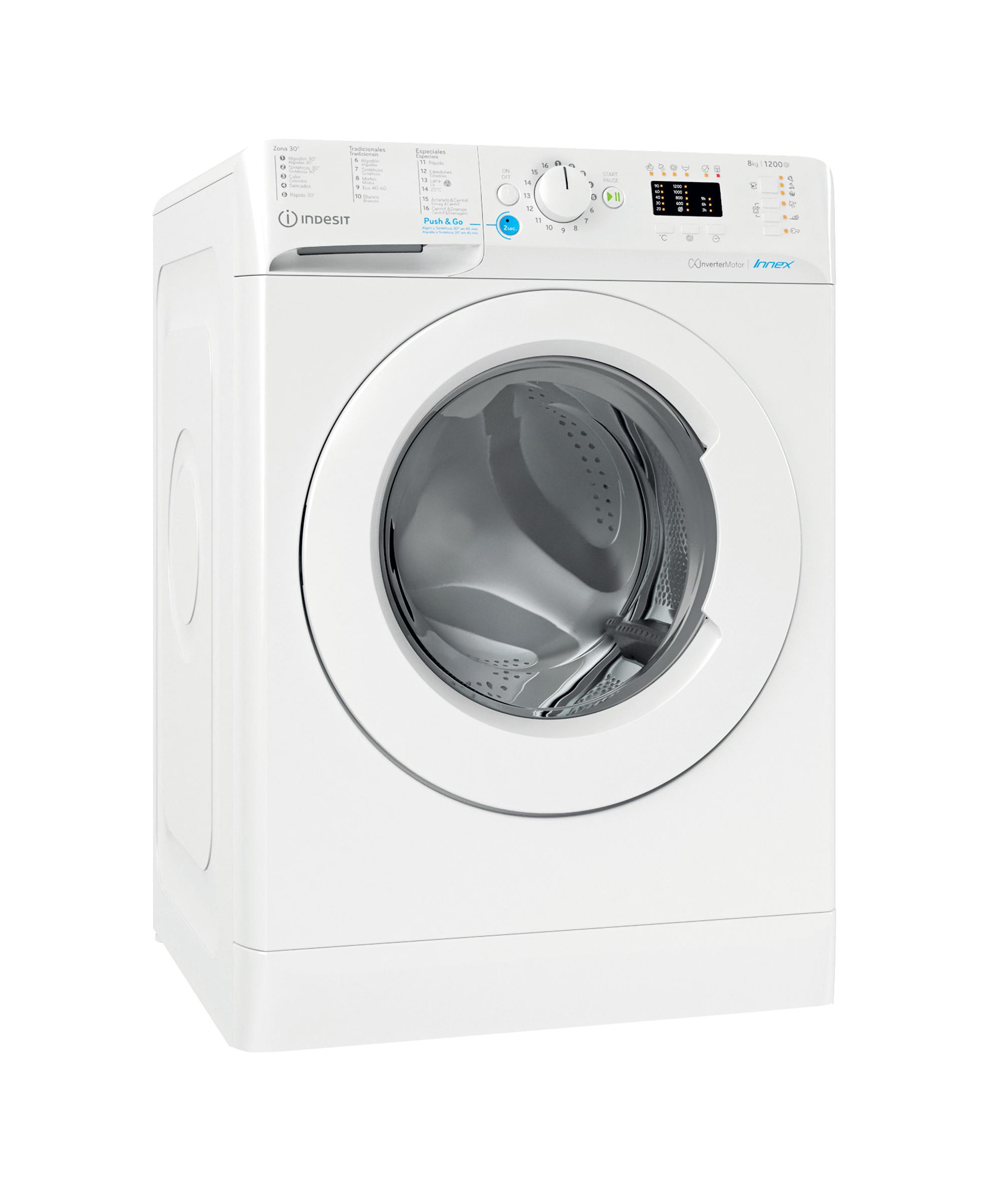 Indesit Lavadora Libre instalación BWA 81285X W SPT N Blanco Cargador frontal B Perspective