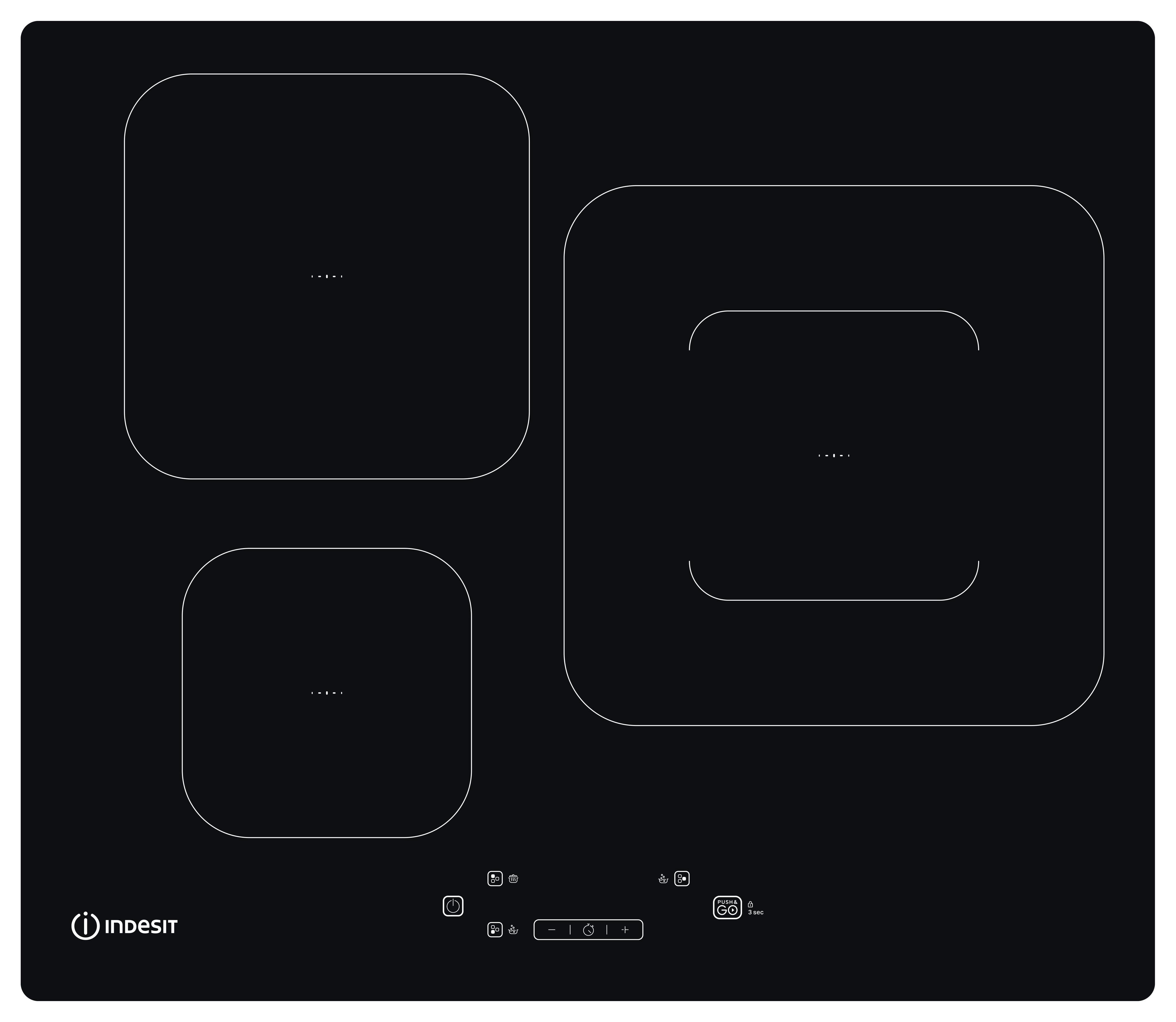 Indesit Encimera IS 33Q60 NE Negro Induction vitroceramic Frontal