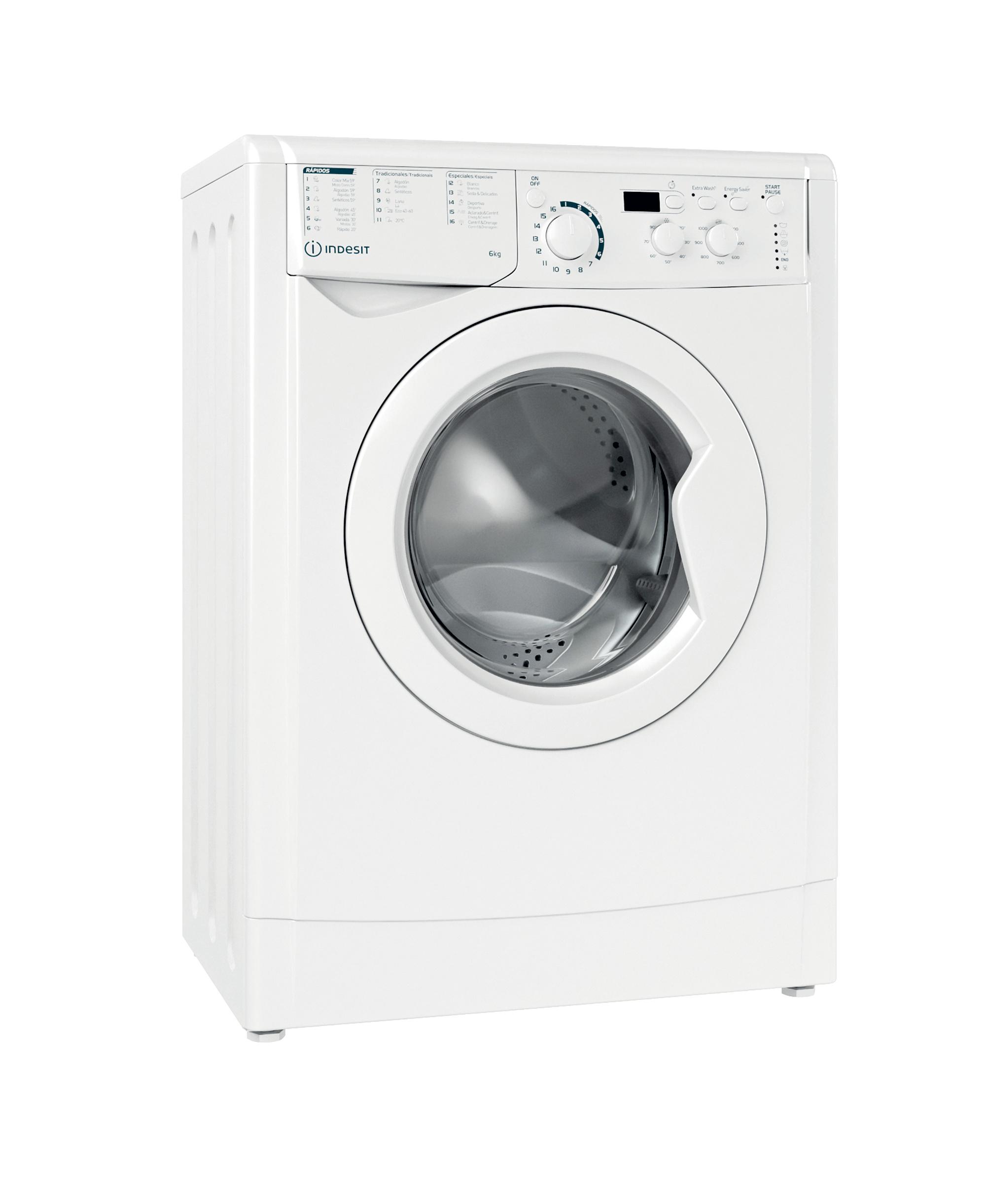 Indesit Lavadora Libre instalación EWD 61051 W SPT N Blanco Cargador frontal F Perspective