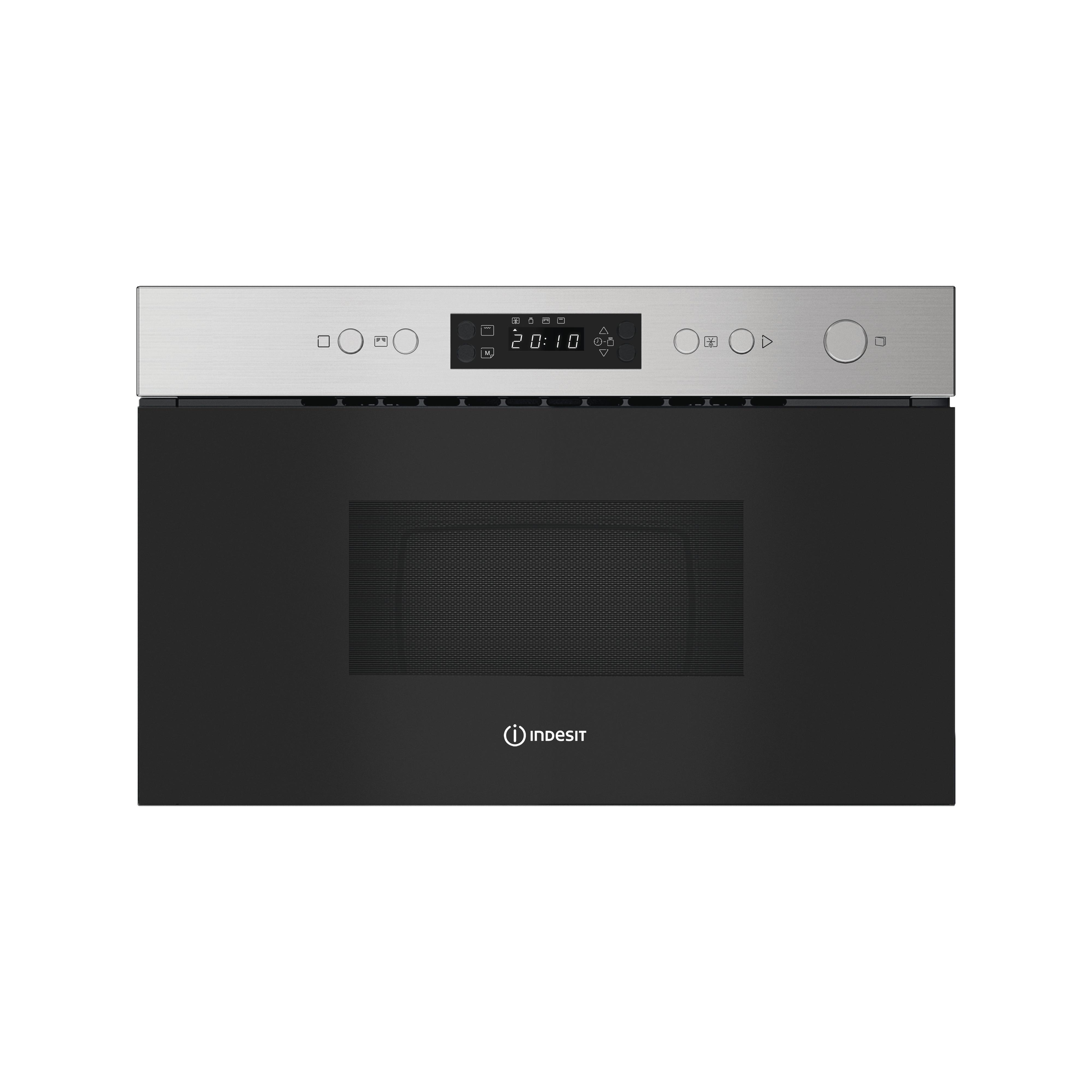Indesit Micro-ondas Encastre IM K12 X Aço inoxidável Eletrónico 22 MO + Função Grill 750 Frontal