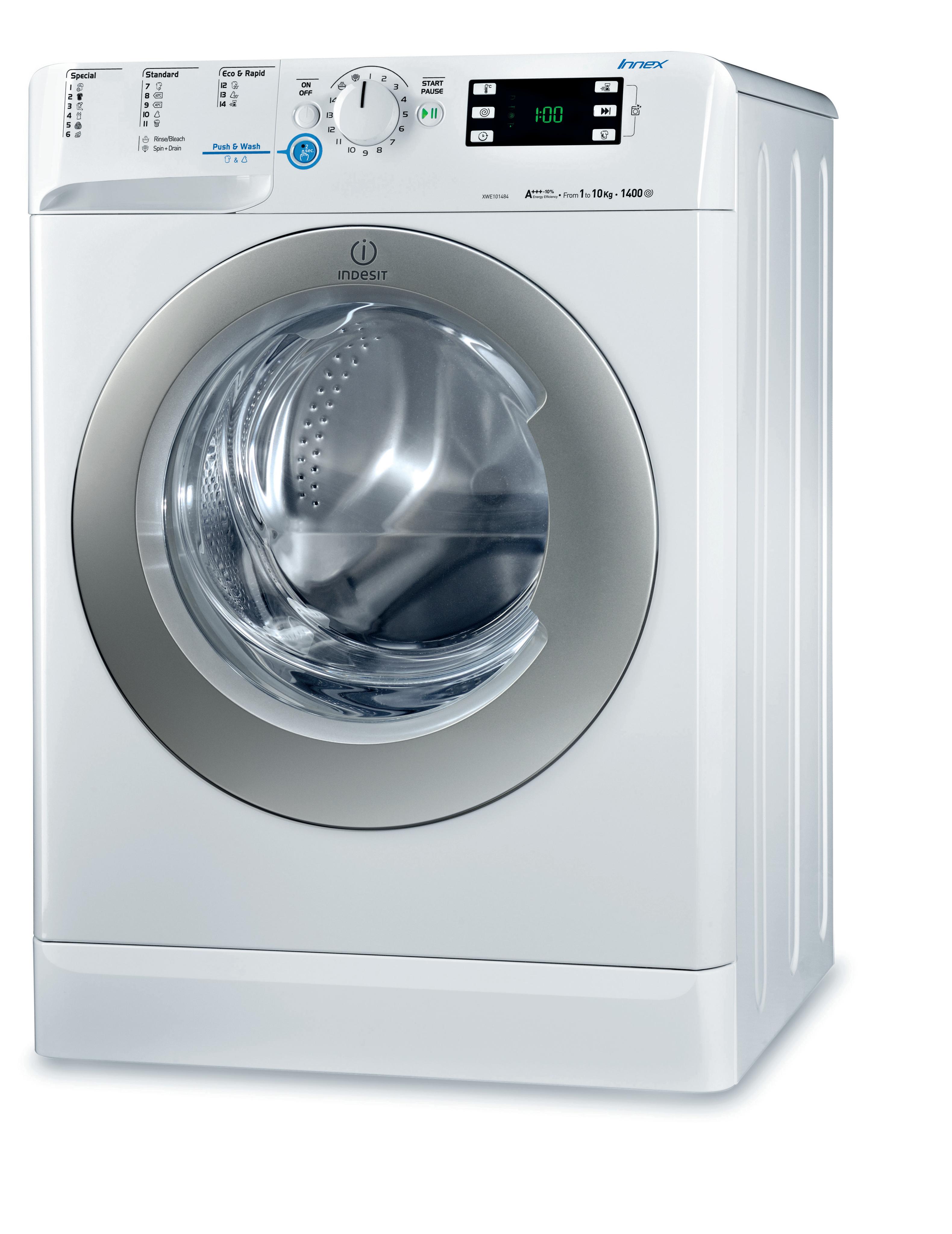 Lave-linge hublot posable Indesit : 10 kg - XWE 101484X WSSS EU