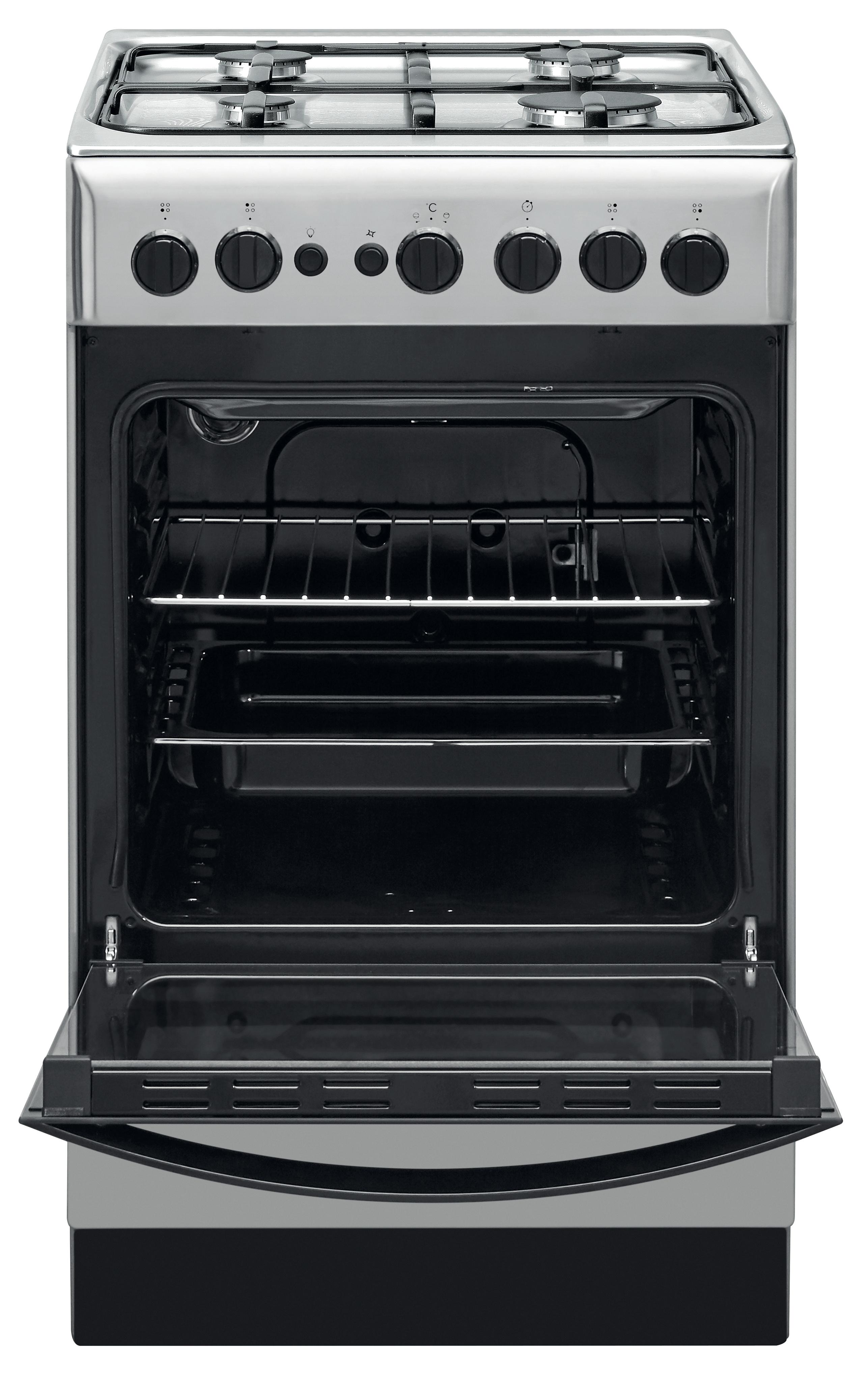 Indesit Cocina IS5G1PMX/E Inox Gas Frontal open