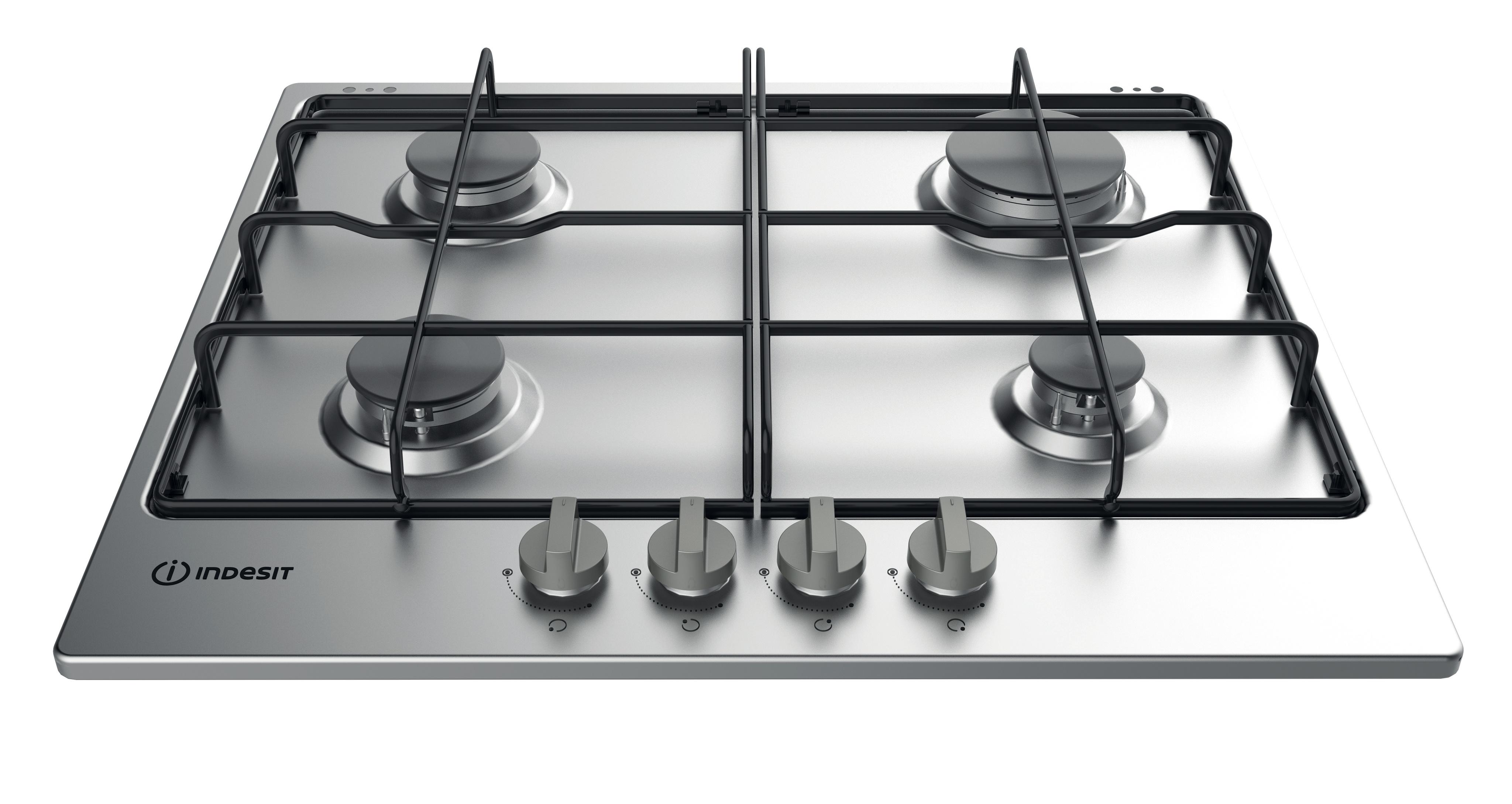 Indesit Placa THP 642 IX/I Inox Gás Frontal top down