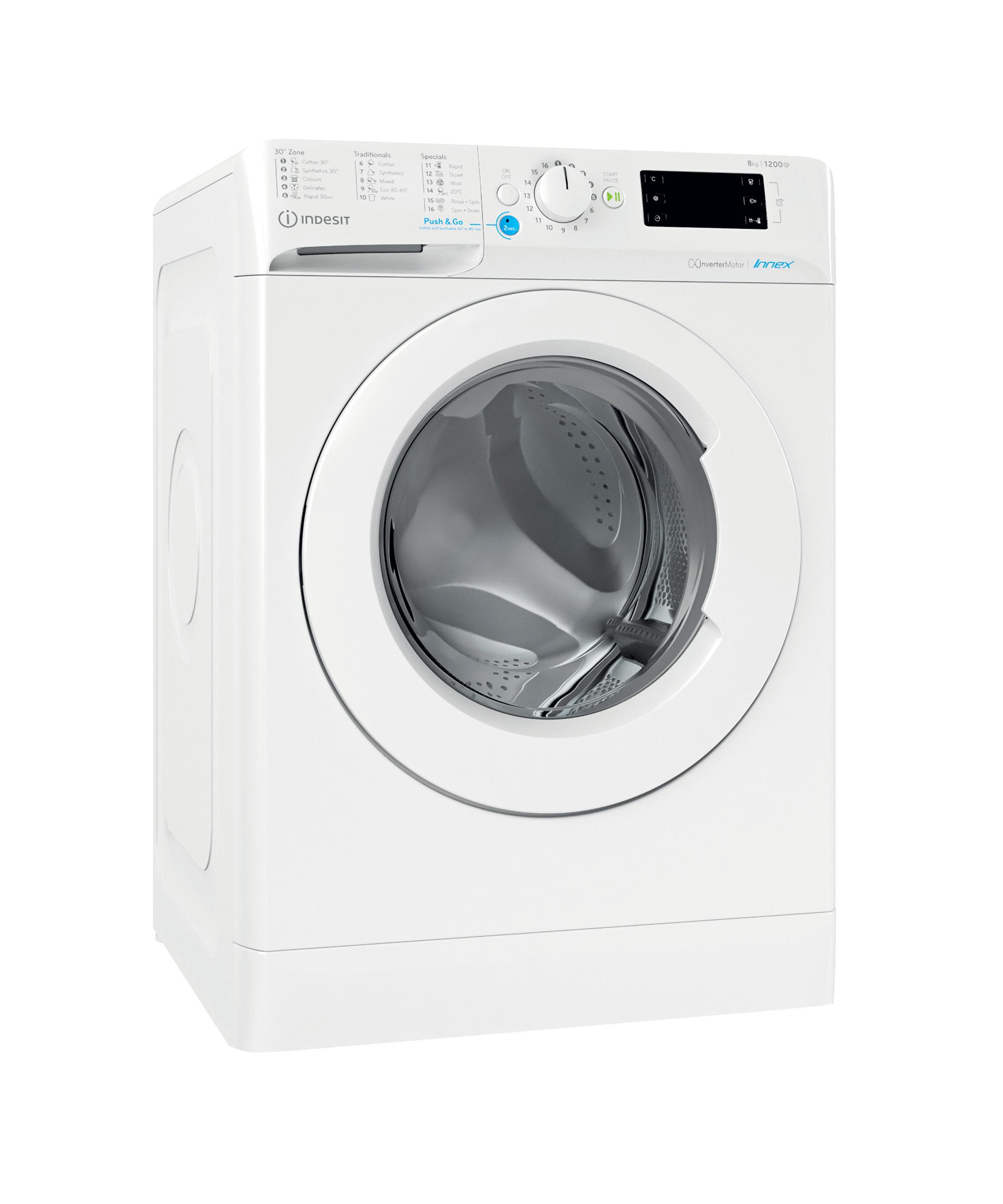 Indesit Mašina za veš Samostojeći BWE 81285X W EE N Bijela prednje punjenje B Perspective