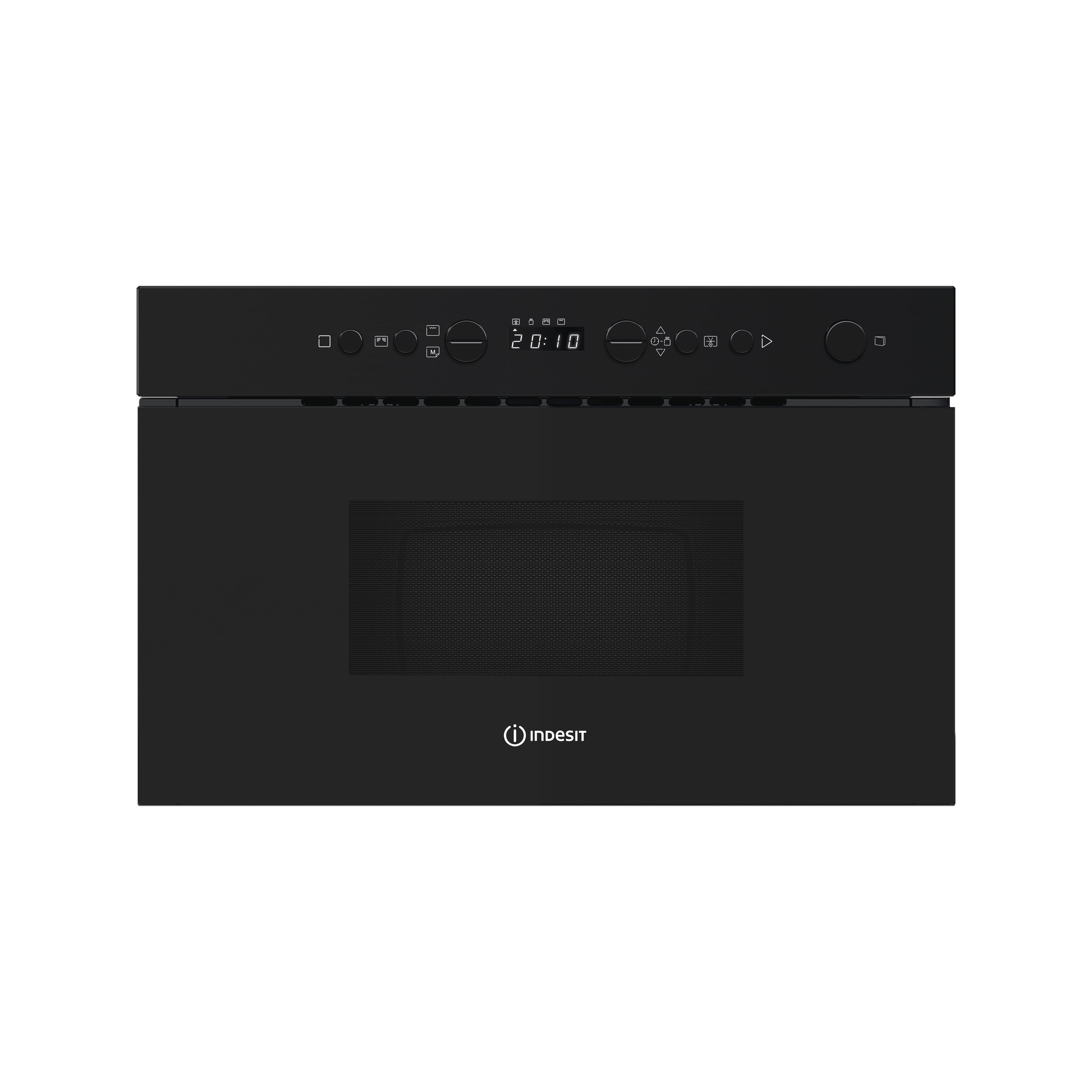 Indesit Micro-ondas Encastre IM K12 B Preto Eletrónico 22 MO + Função Grill 750 Frontal