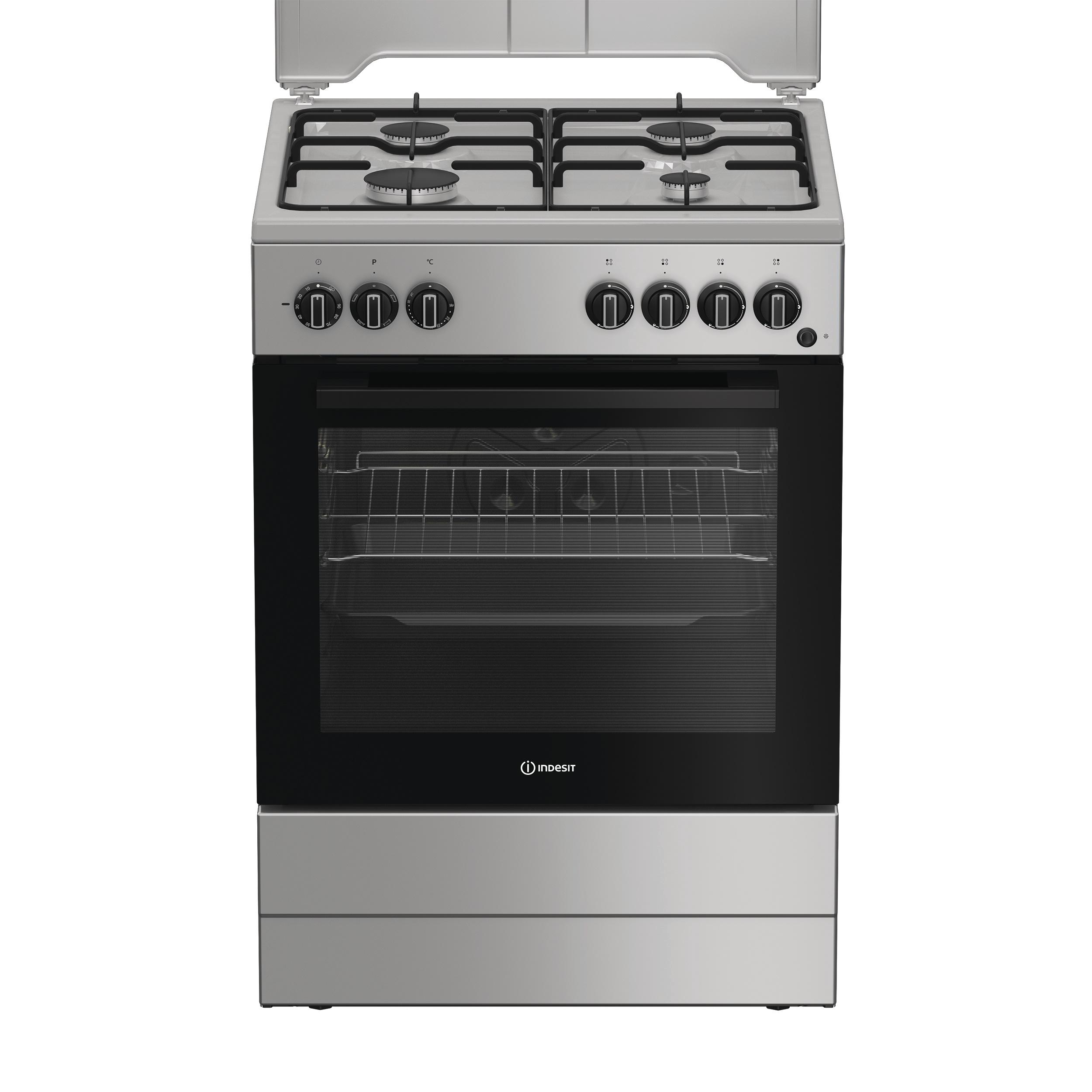 Indesit Fogão I6G3PMS Prata Gás Frontal