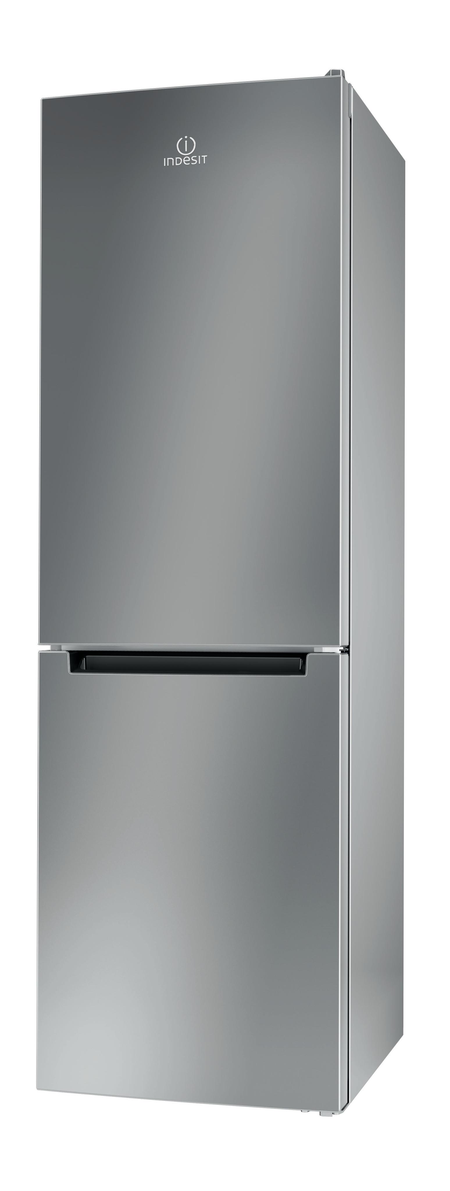 Indesit Комбиниран хладилник с камера Свободностоящи LI8 S2E S Сребрист 2 врати Perspective