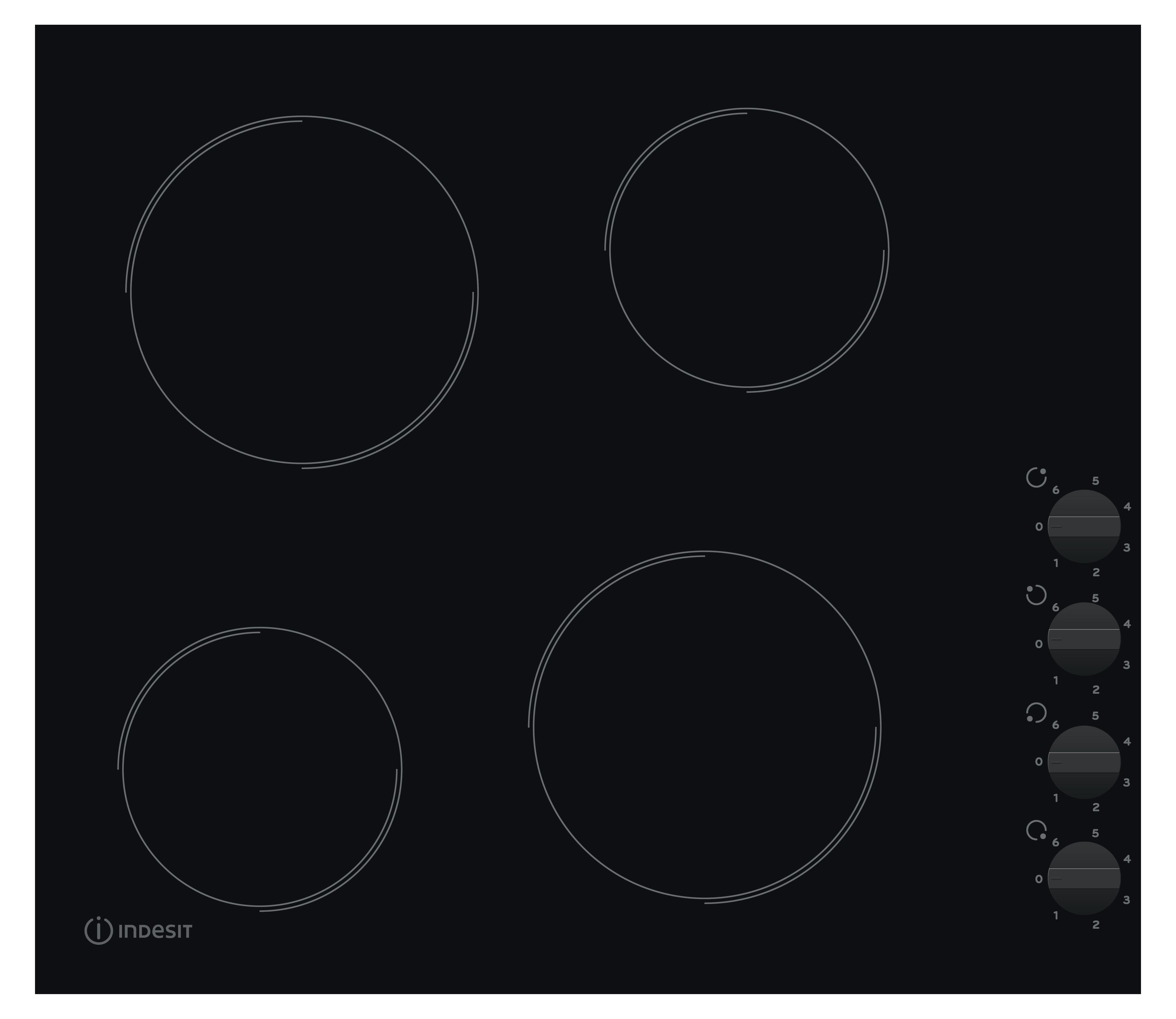 Indesit Encimera RI 860 C Negro Radiant vitroceramic Frontal