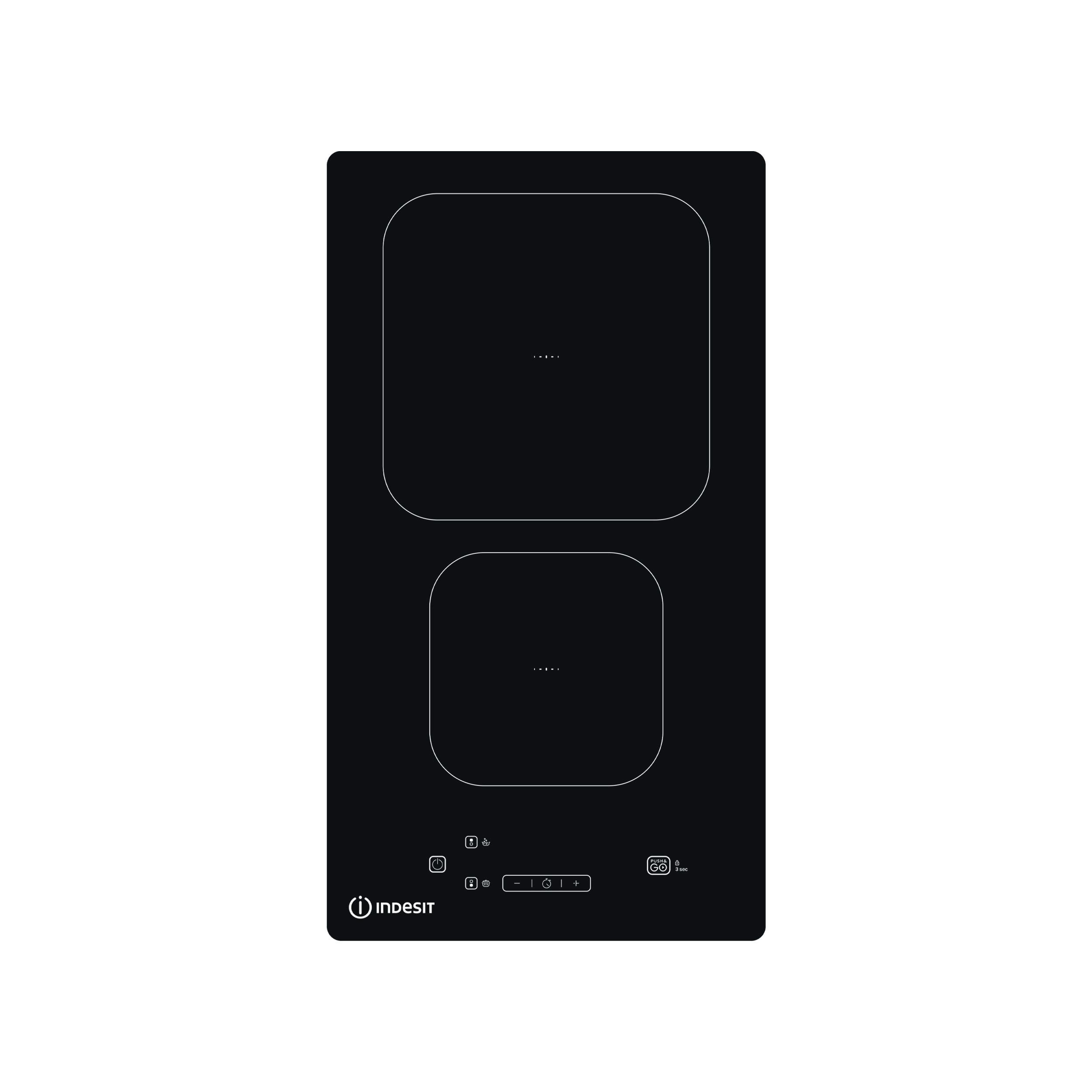 Indesit Encimera IS 19Q30 NE Negro Induction vitroceramic Frontal
