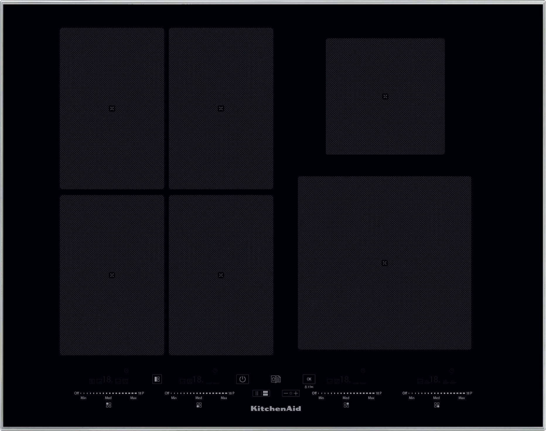 Kitchenaid Spishäll KHIMS 66500 Svart Induction vitroceramic Frontal