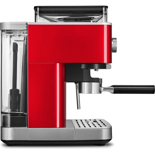 Semiautomatisk espressomaskine med kaffekværn - Rød metallic ...