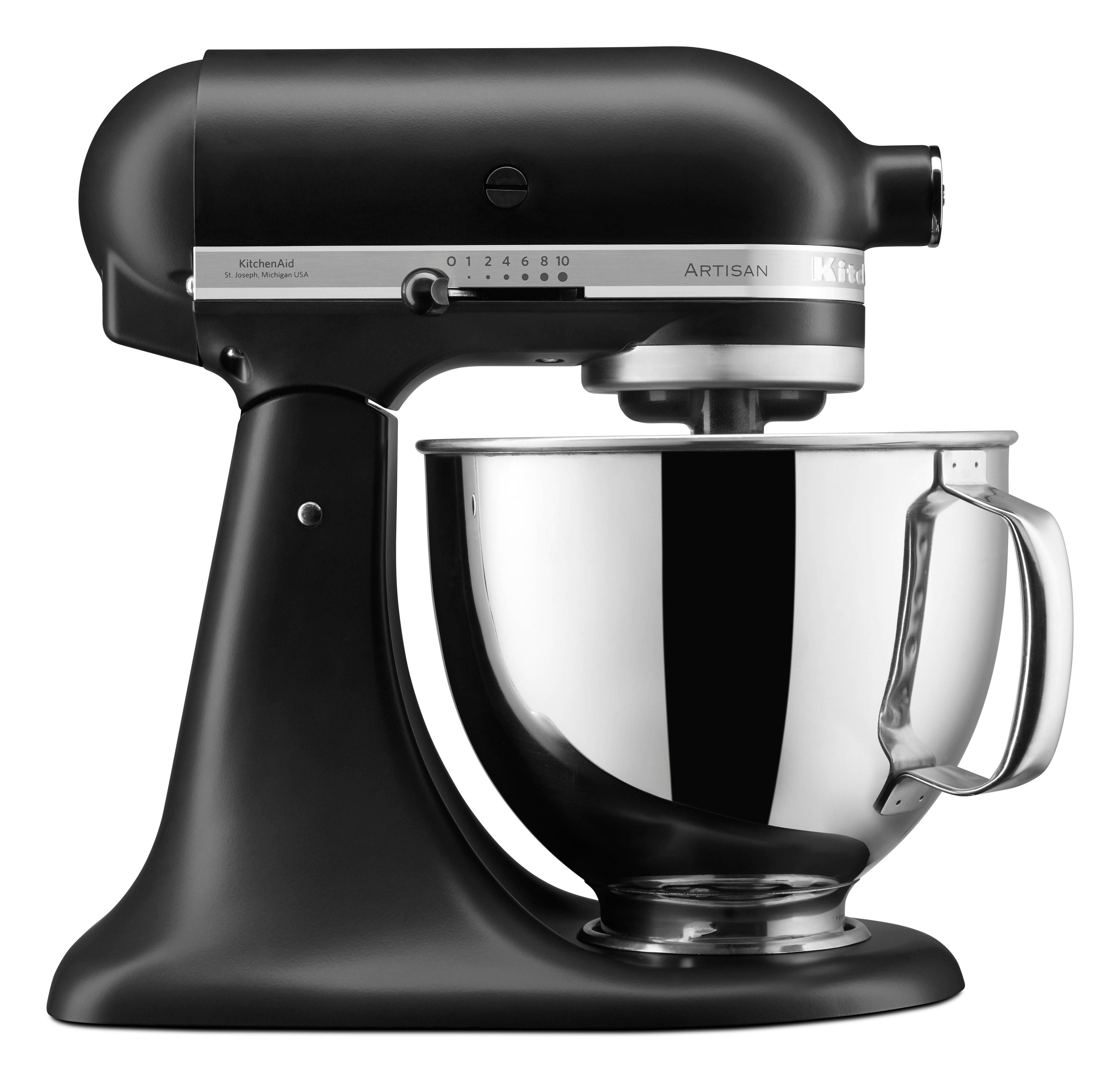 BATIDORA AMASADORA CON CABEZAL INCLINABLE DE 4.8L - ARTISAN - Negro mate