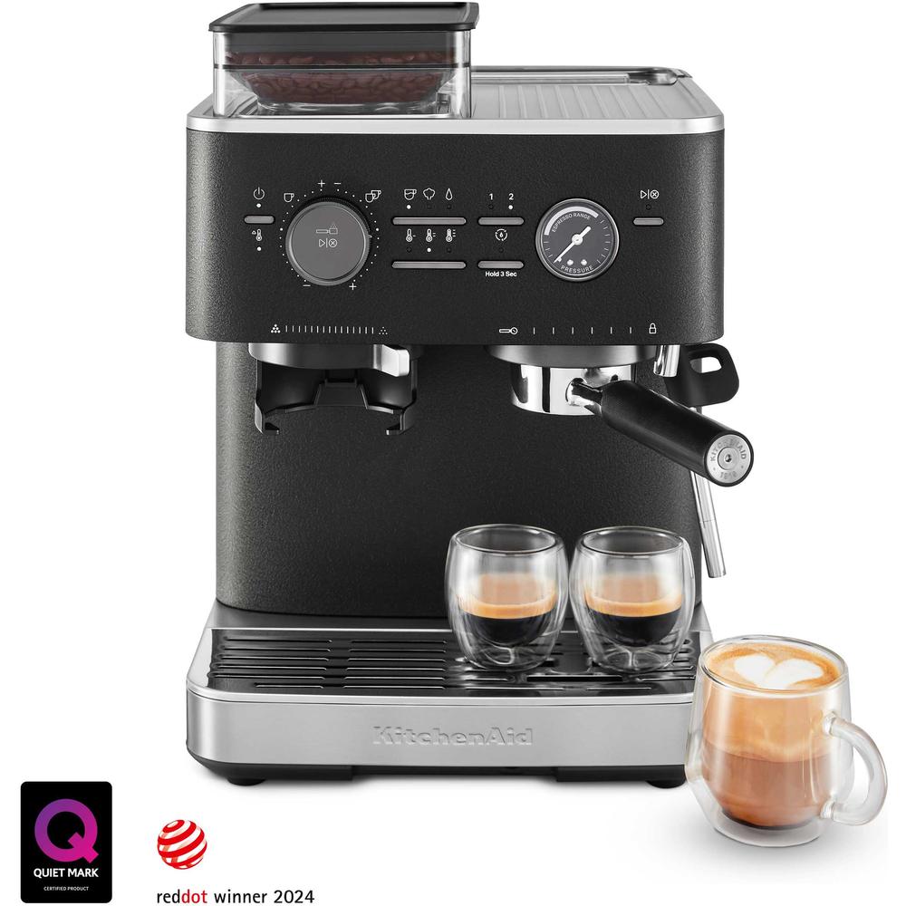Semi Automatic Espresso Machine with Burr Grinder Cast iron black KitchenAid UK