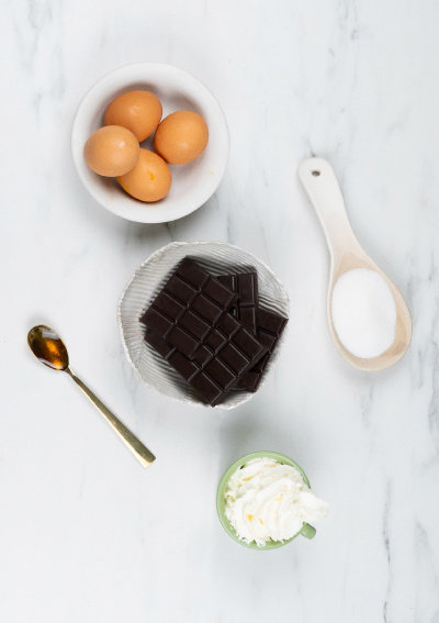 Chocolademousse ingredients