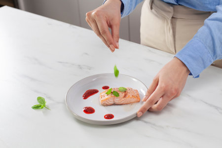 Honey glazed steamed salmon with lime and raspberries - step8