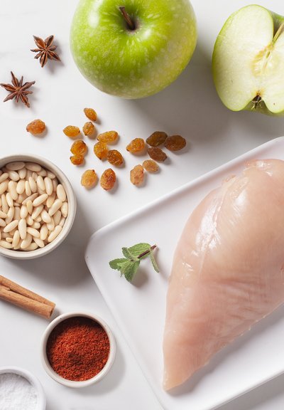 Gröna äpplen fyllda med Masala kyckling ingredients