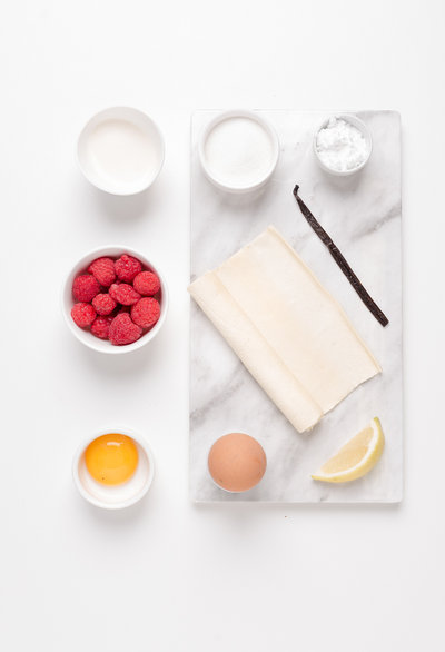 Tejszínes és málnás mille-feuille ingredients