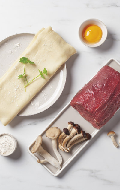 Tourte au bœuf et aux champignons ingredients