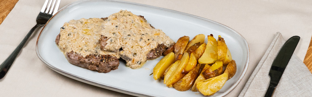 Steak au poivre main image