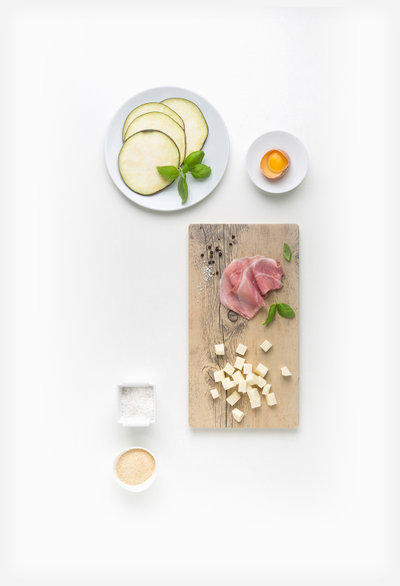 Auberginerullader Fyllda med Skinka, ost och Basilika ingredients