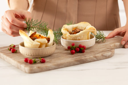 Minipaier med sopp, gresskar, honning og kastanjer - step13