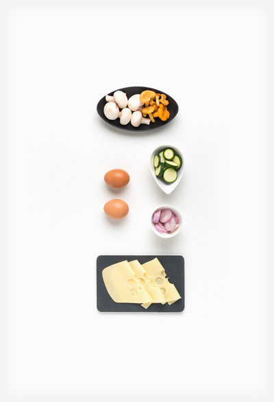 Œufs cocotte aux champignons et aux courgettes ingredients