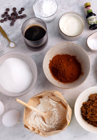 Mintkyss-sjokoladekake ingredients