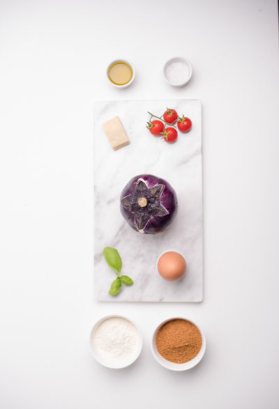 Aubergines panées à la méditerranéenne ingredients