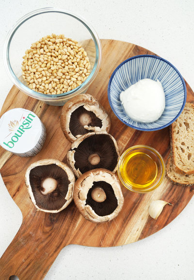 Leonie's Portobello’s uit de oven met Boursin en broodkorst ingredients