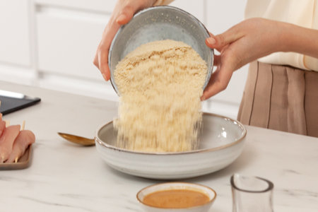 Panerad kycklingsatay med glutenfritt mandelmjöl - step3