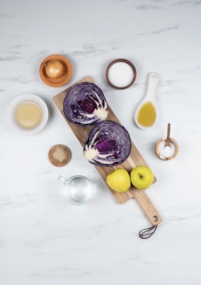 Rodekool met appels ingredients