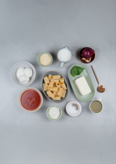 Gebakken paccheri ingredients