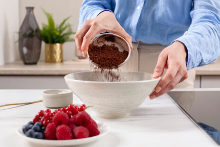 Café et pudding au chocolat préparés avec la plaque à induction Whirlpool - step1