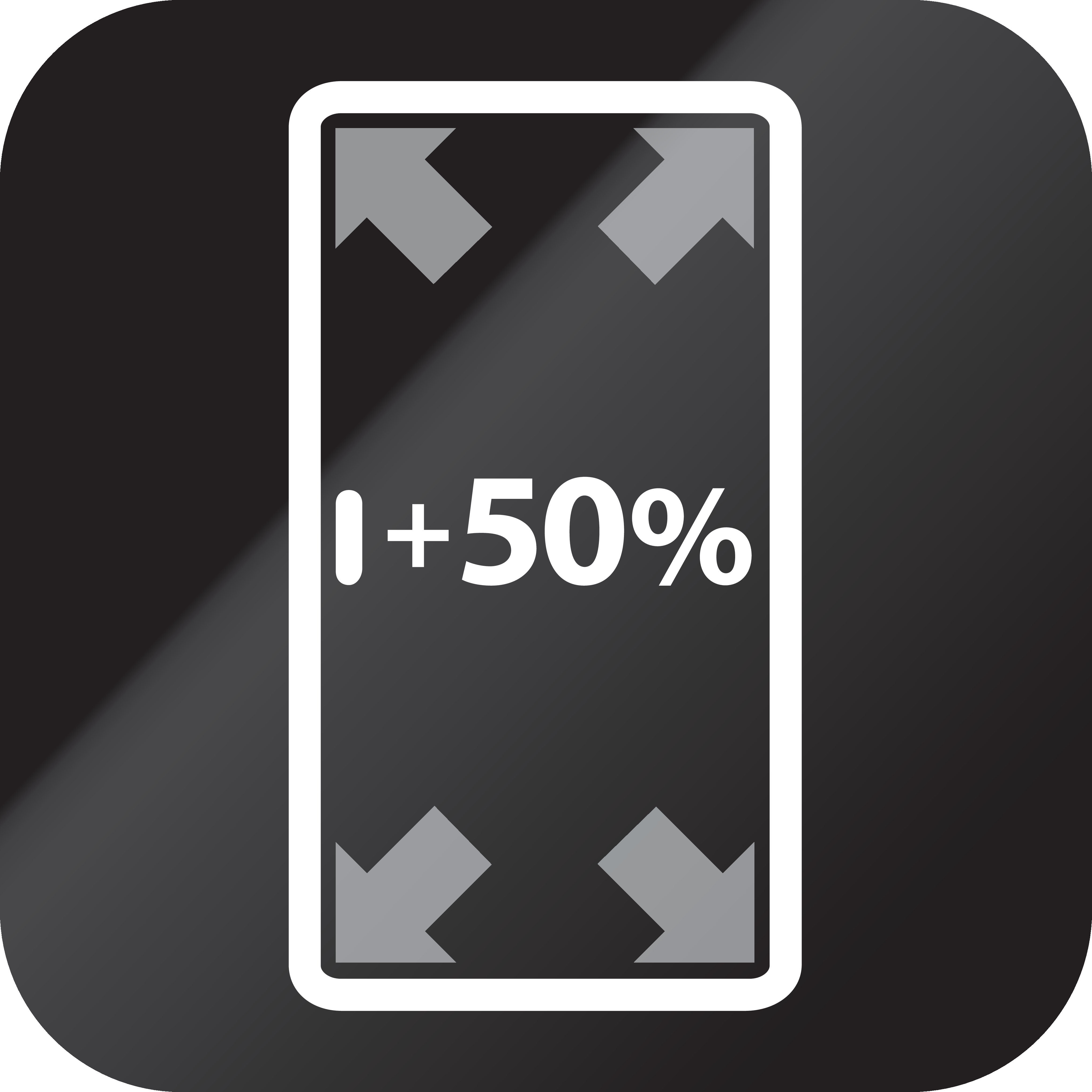 50% de espaço extra