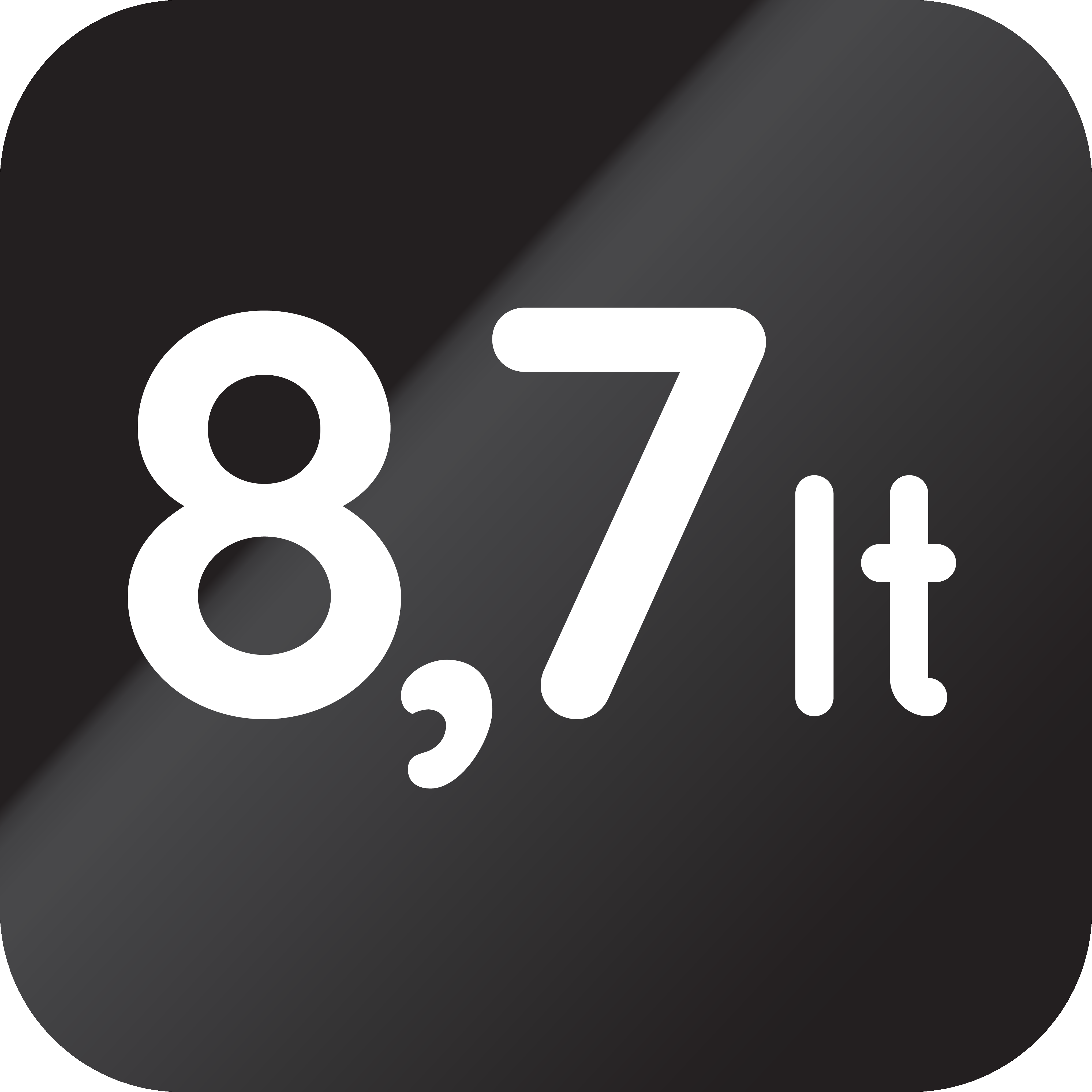 Consommation d'eau 8,7lt