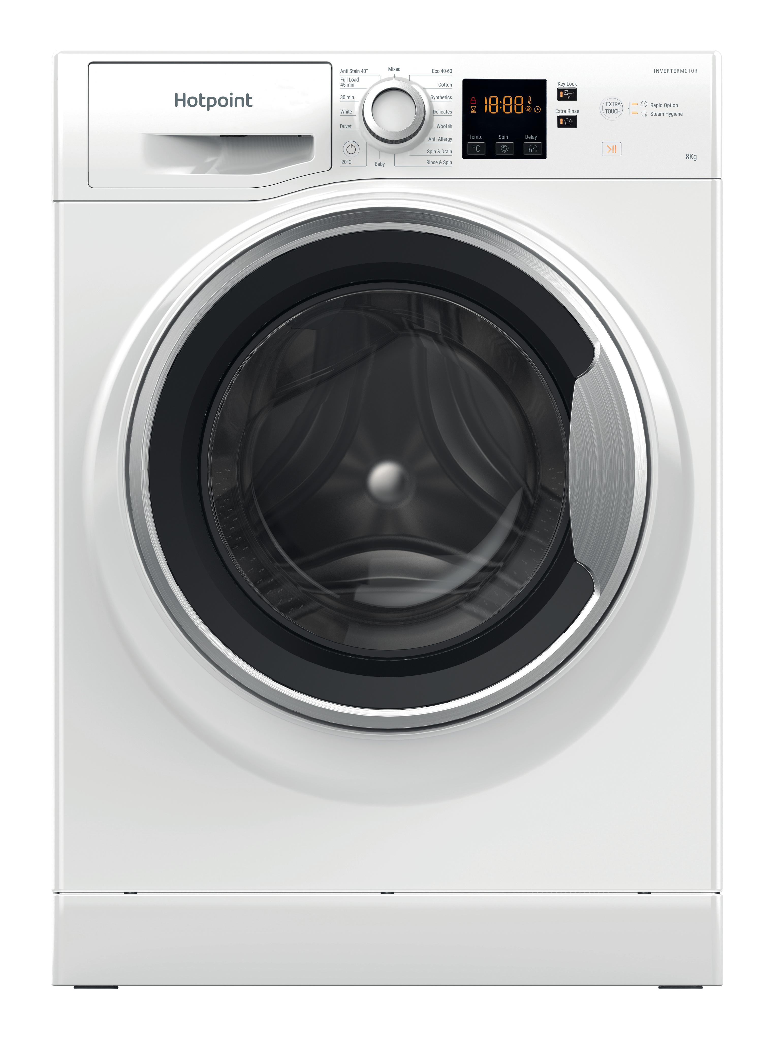 Hotpoint Washing machine Free-standing NSWE 846 WS UK White Front loader A Frontal