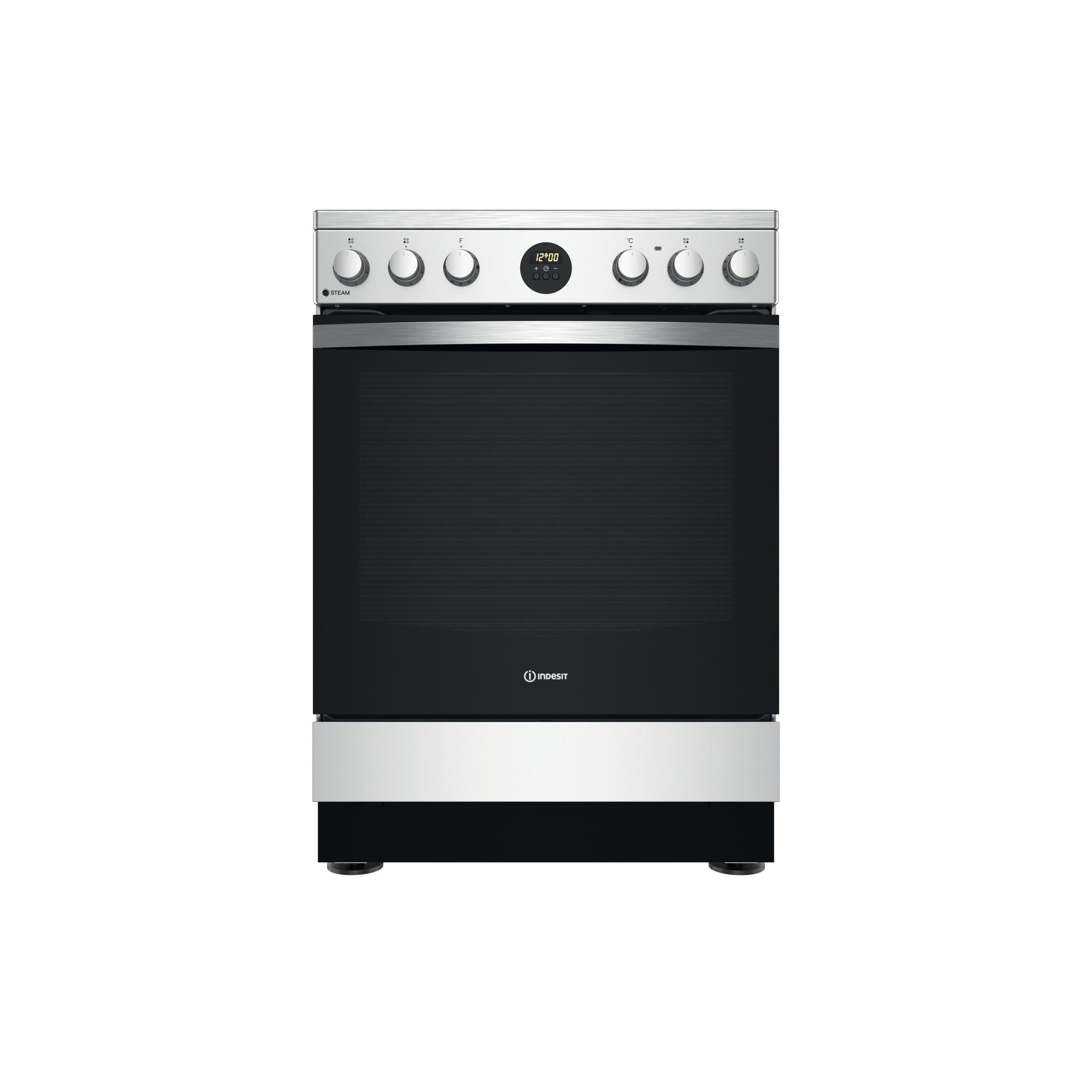 Indesit Cuisinière IS67V8CHX/E Inox Electrique Frontal
