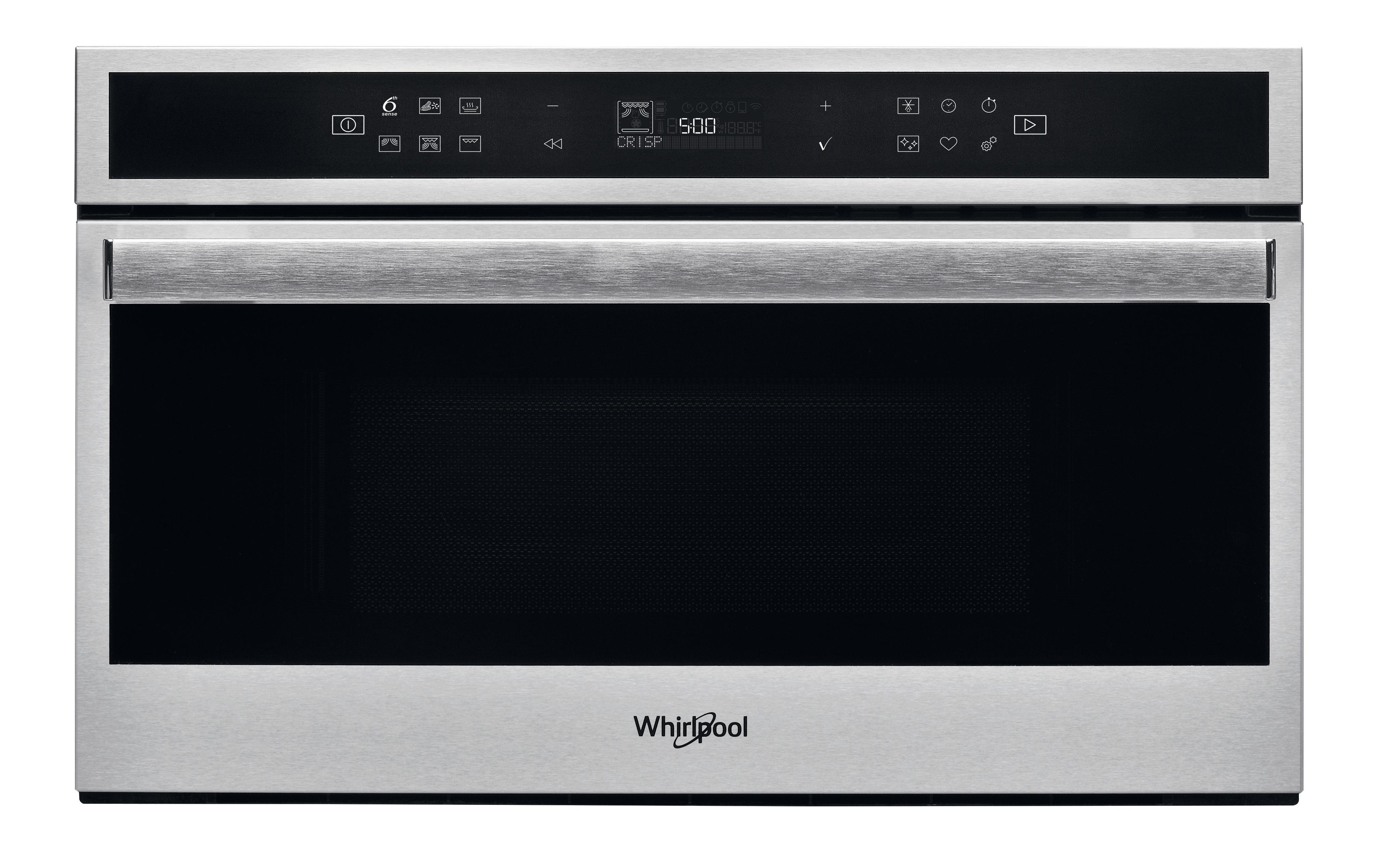 Whirlpool Mikrovågsugn Inbyggda W6 MD440 Stainless steel Elektronisk 31 MW+grillfunktion 1000 Frontal
