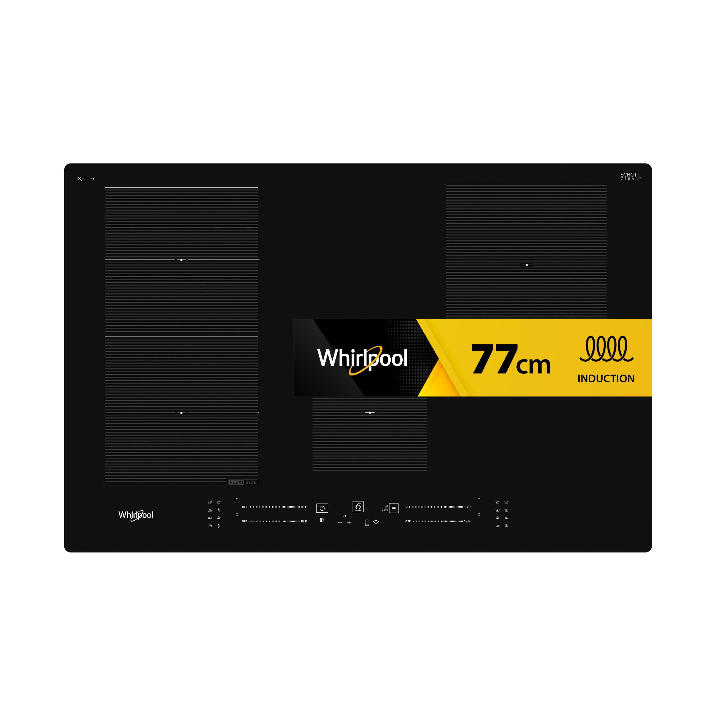 Whirlpool Koketopp WF S5077 NE/IXL Svart Induction vitroceramic Frontal