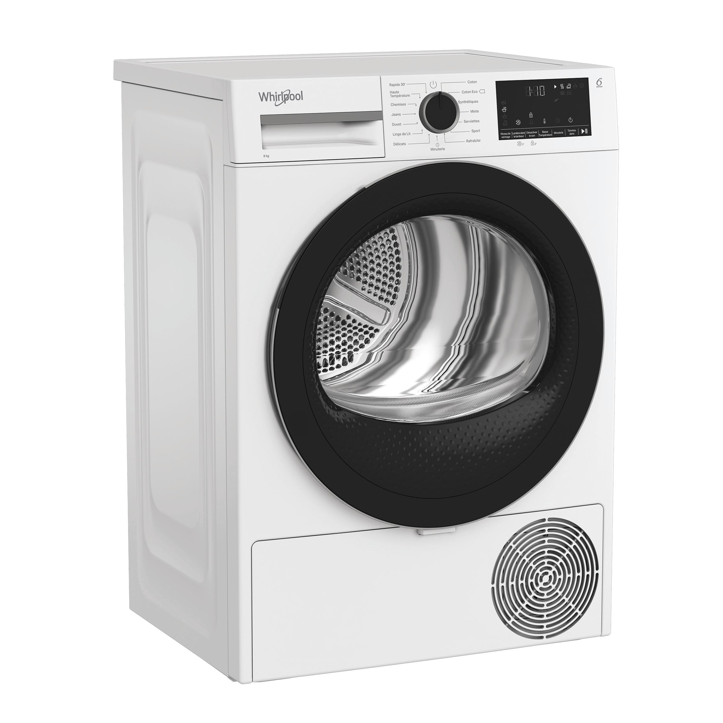 Whirlpool Sèche-linge C WSD 83M WBS FR Blanc Perspective