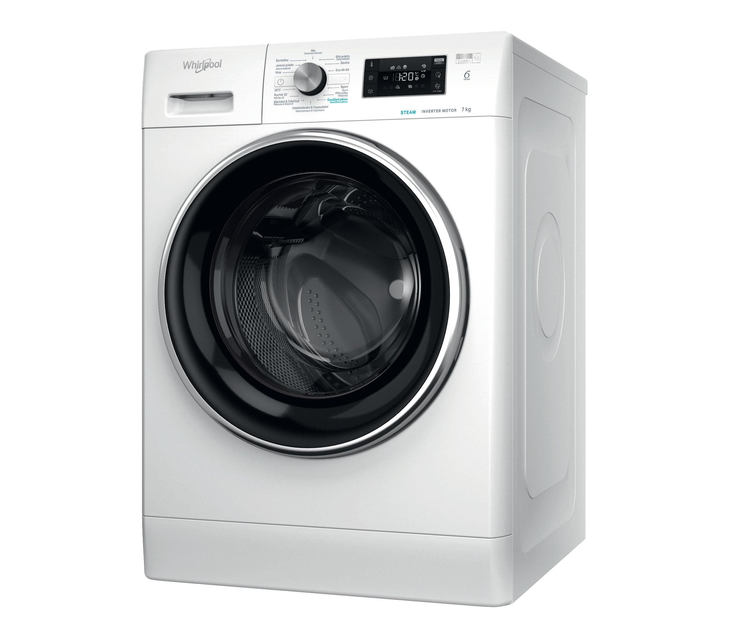 Whirlpool Práčka Voľne stojace FFB 7459 BCV CS Biela Spredu plnená B Perspective
